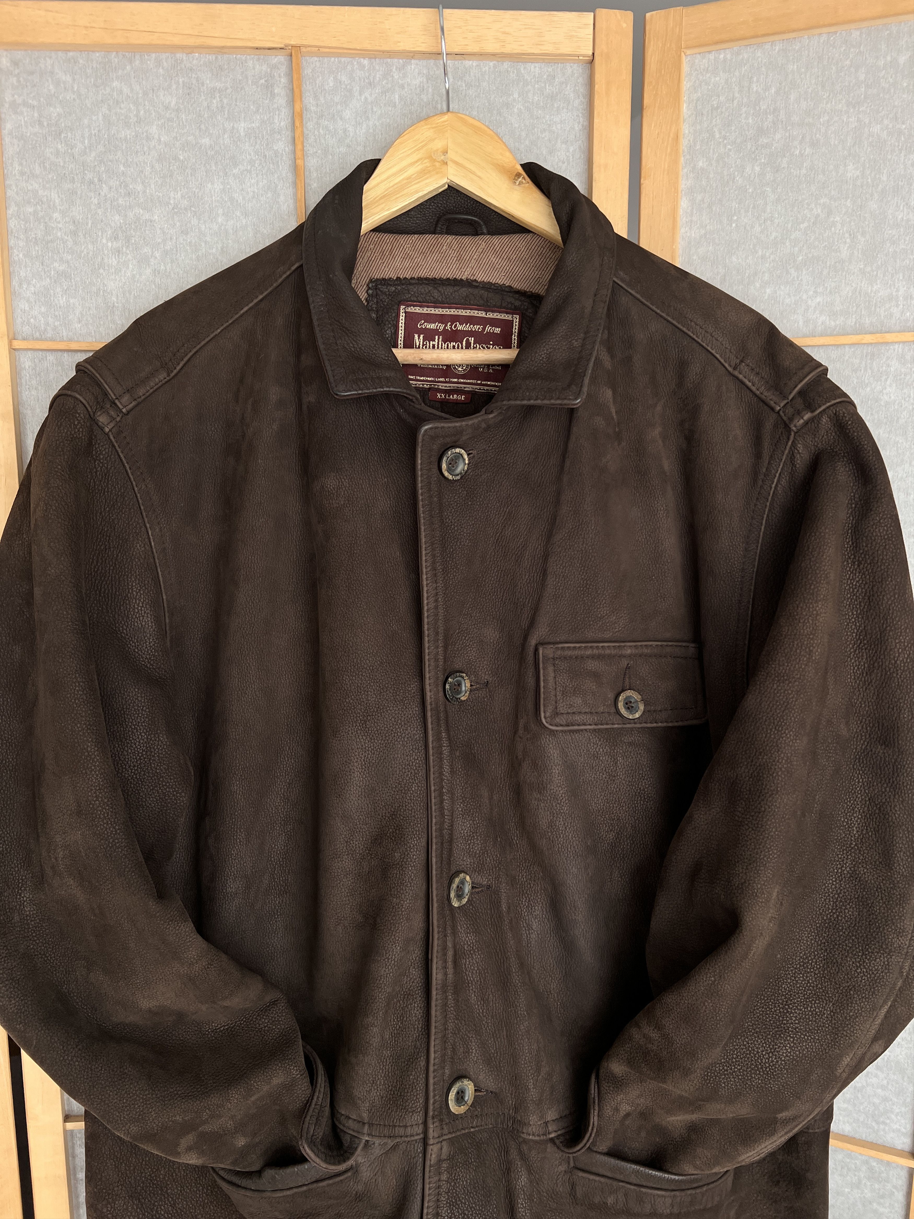 Marlboro Classics Archive! Marlboro Classics vintage 90s leather coat jacket Size US XXL / EU 58 / 5 - 11 Thumbnail