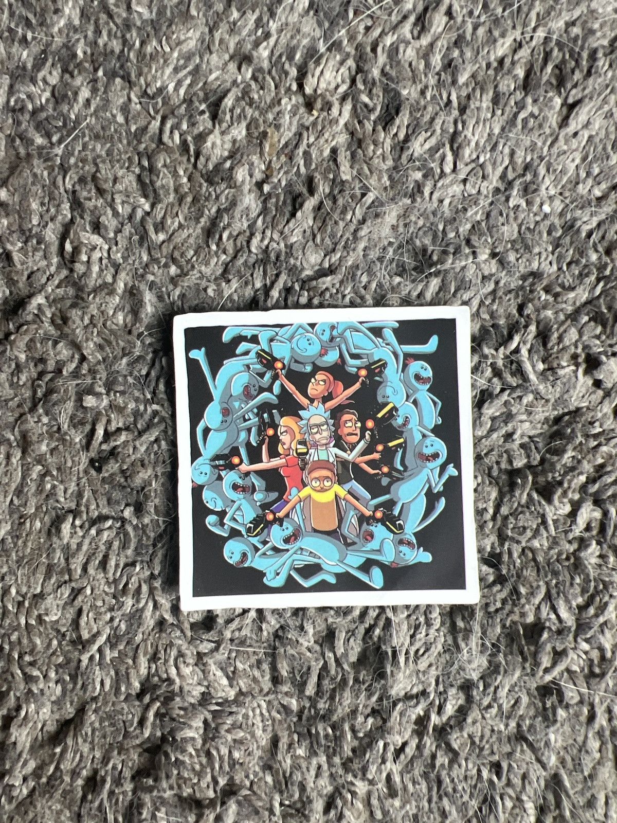 Cartoon Network Rick And Morty Surrounded By Mr. Meeseeks Sticker Size ONE SIZE - 1 Thumbnail