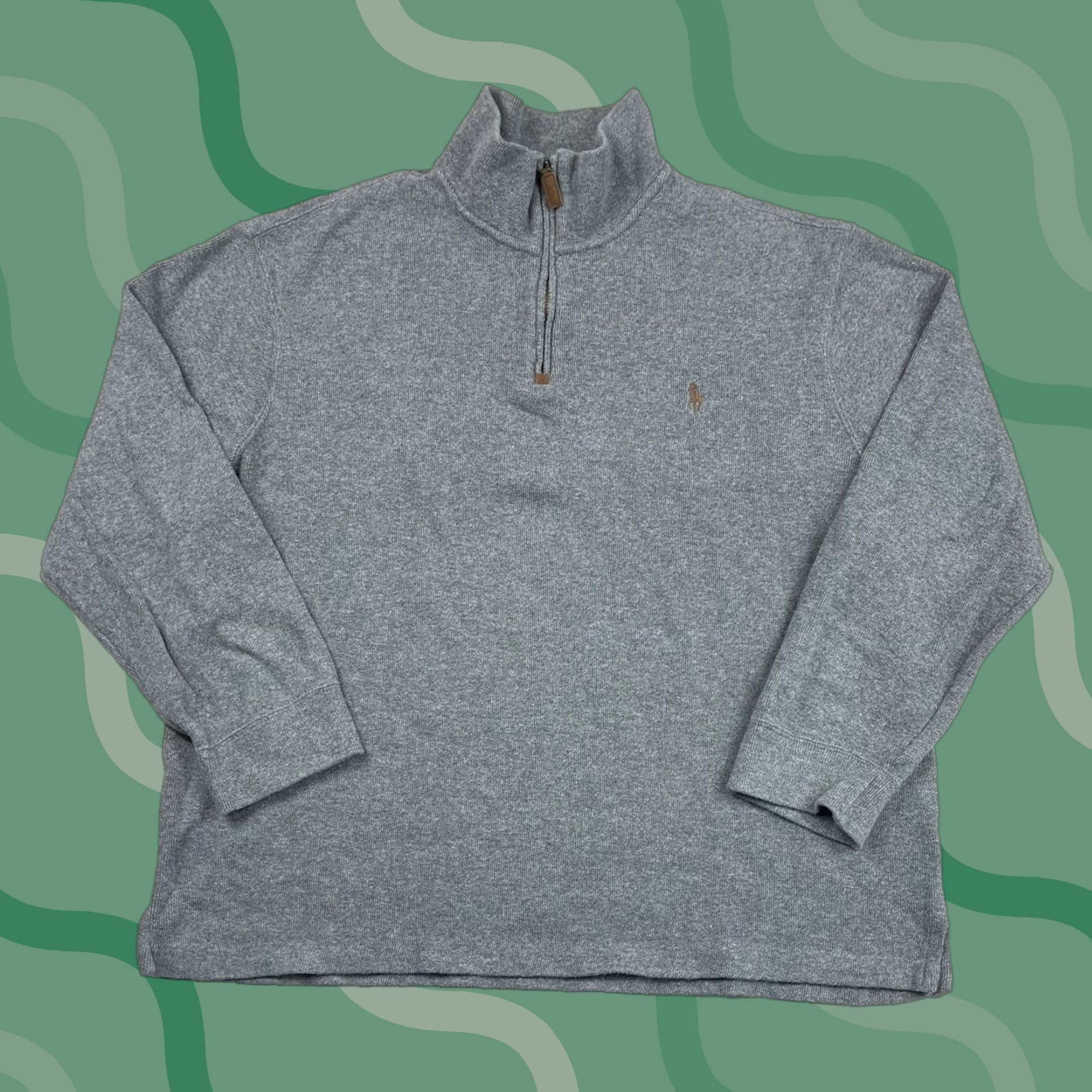 Polo Ralph Lauren Polo Ralph Lauren Sweater XL 1/4 Zip Mock Neck Men Pullover Knit Gray Pony Size US XL / EU 56 / 4 - 1 Thumbnail