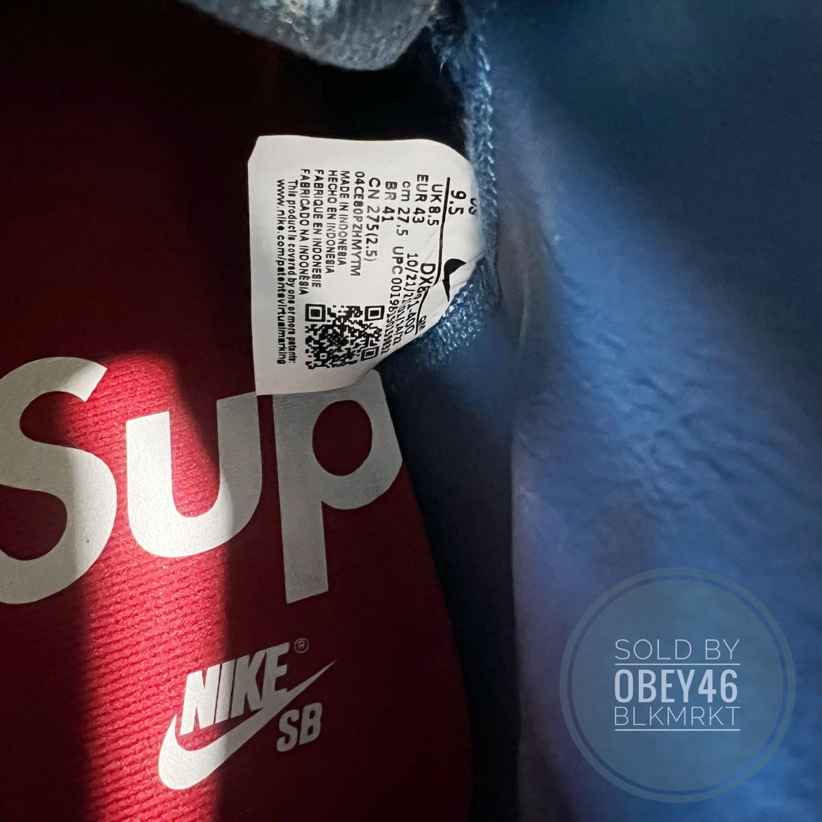 Nike × Supreme Nike Zoom Blazer Mid QS SB x Supreme Denim 9 Size US 9 / EU 42 - 6 Thumbnail