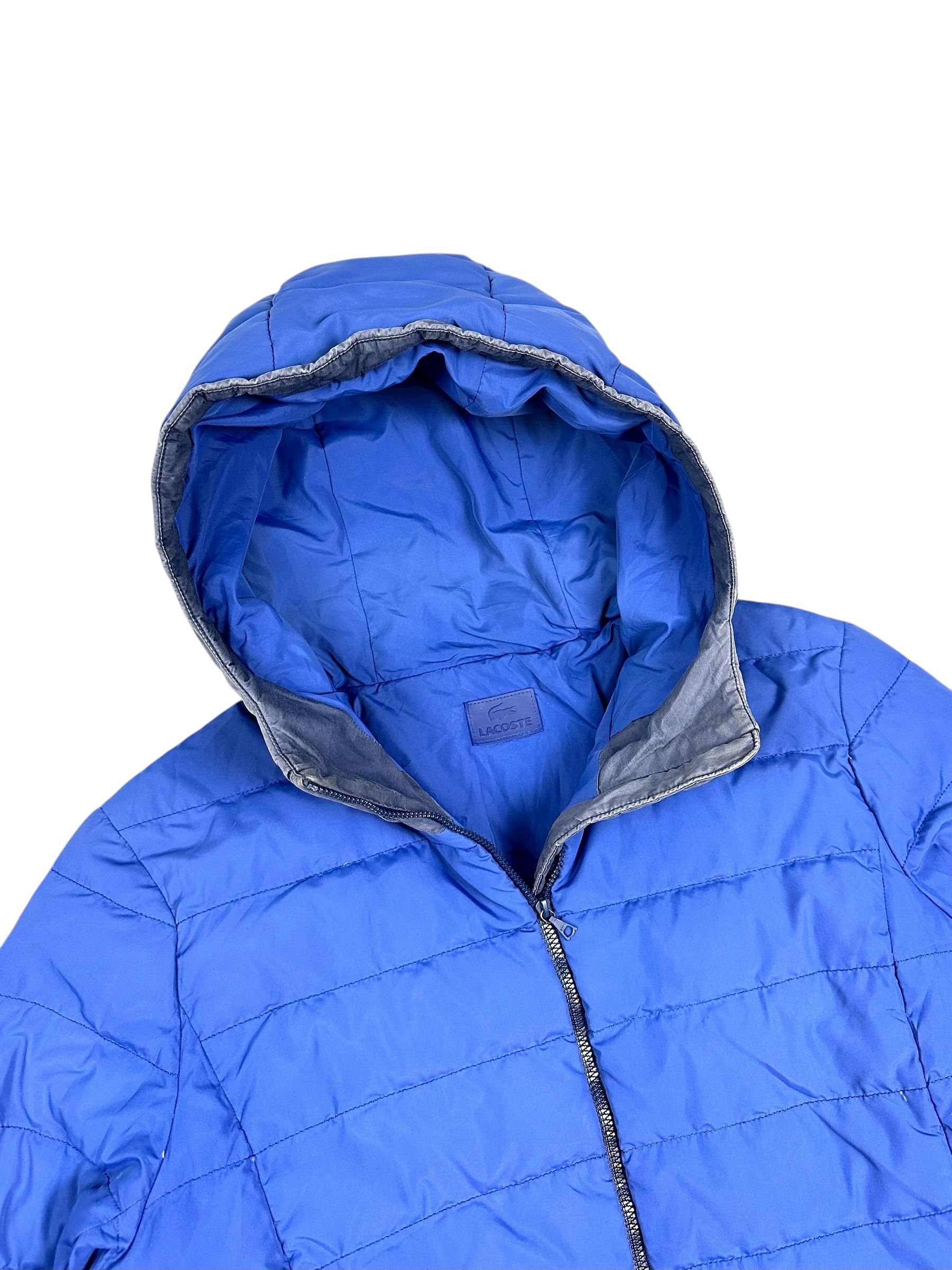 Lacoste Lacoste Blue Crocodile Down Hooded Winter Jacket Size M / US 6-8 / IT 42-44 - 5 Thumbnail