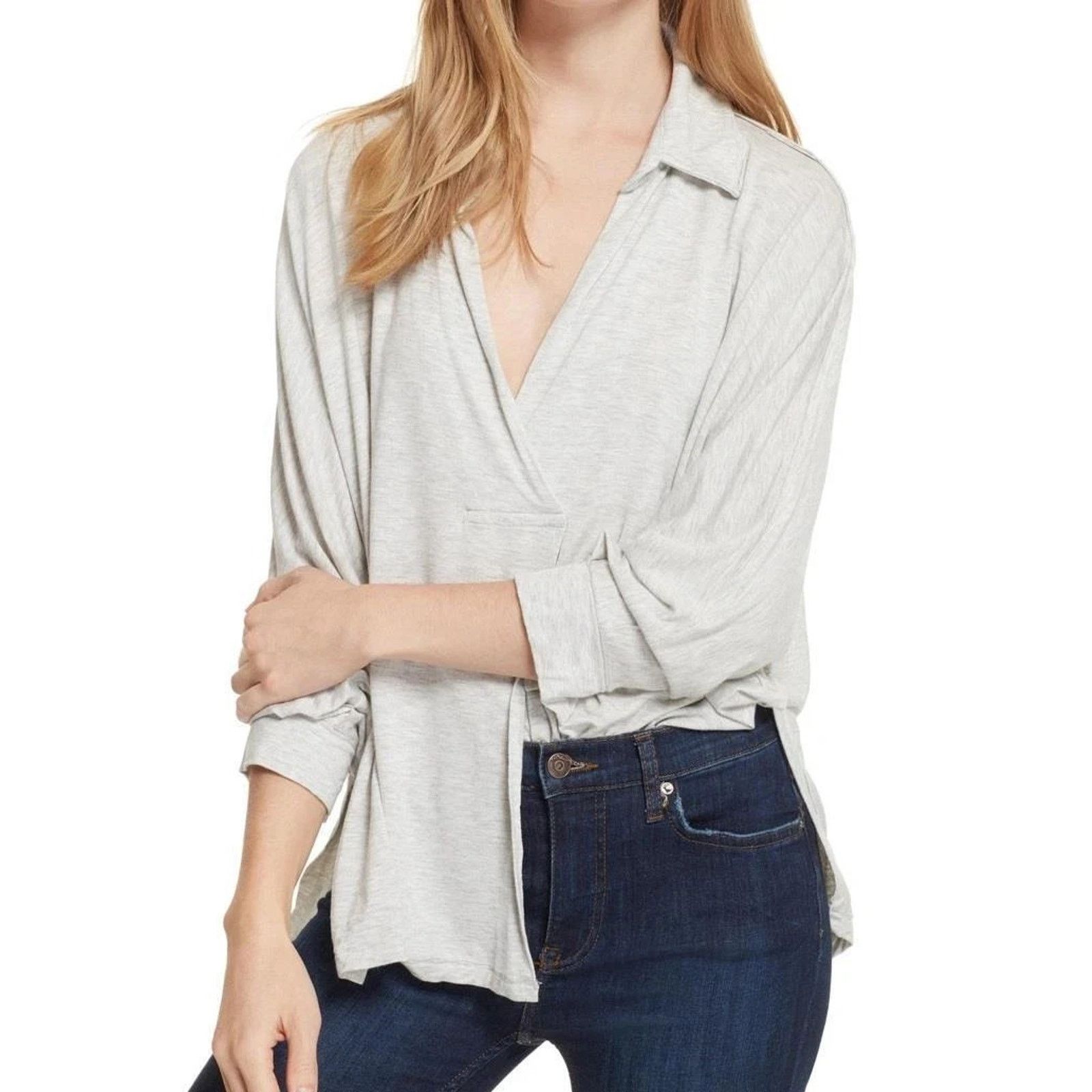 & Other Stories Free People Comfy Oversized Tee Gray M A001389 Size M / US 6-8 / IT 42-44 - 1 Thumbnail