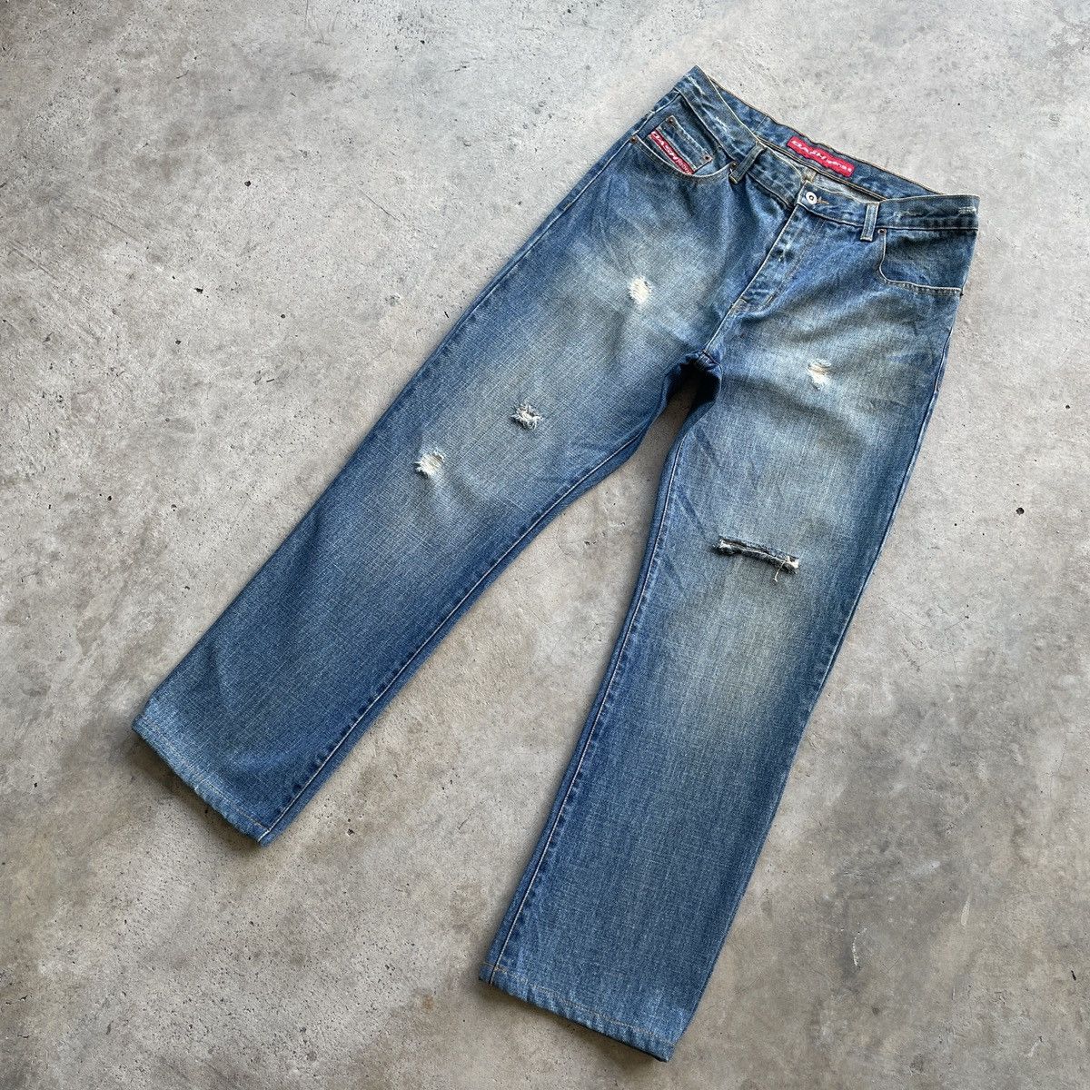 Japanese Brand Vintage Dash Jeans Japan Faded Distressed Denim Pants W32x30 Size US 32 / EU 48 - 3 Thumbnail