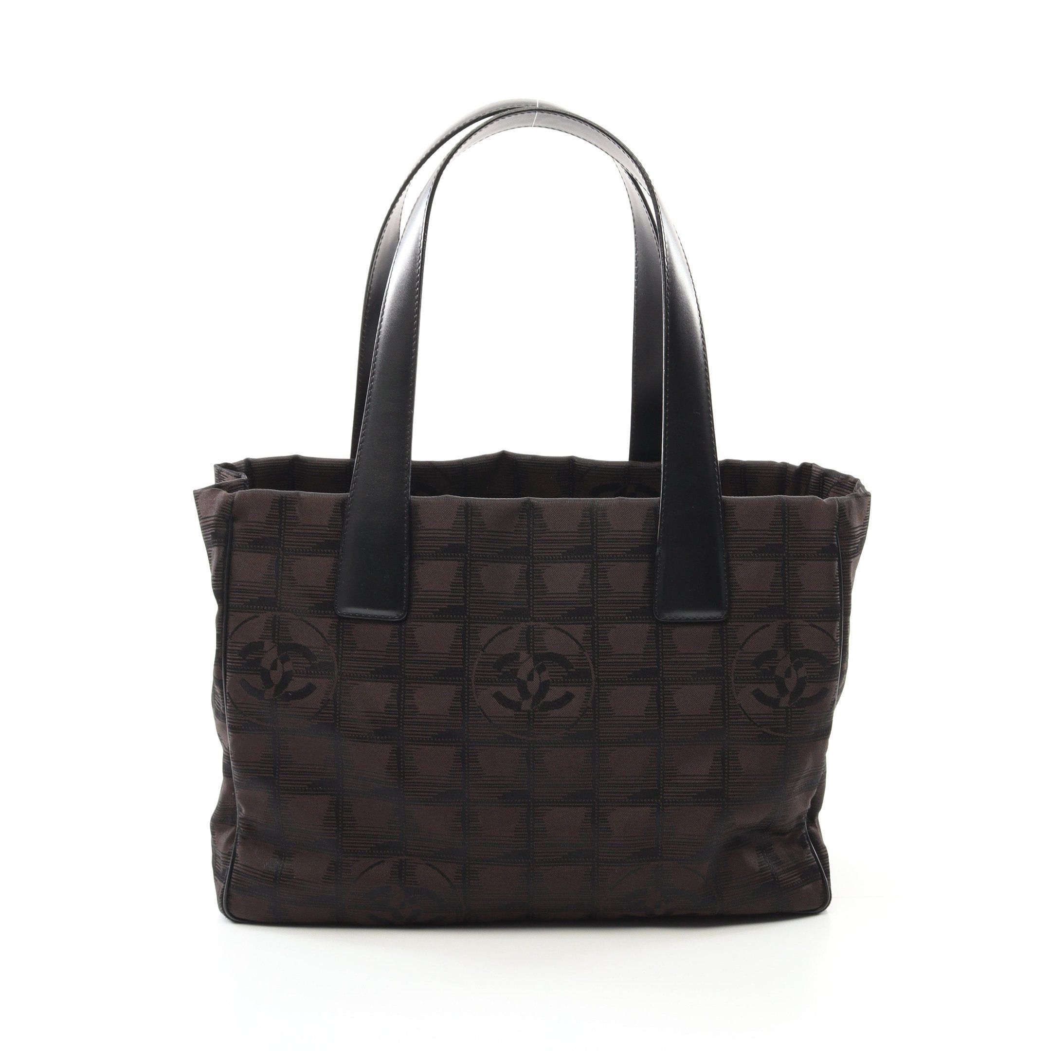 Chanel Chanel New Travel Line Pm Handbag Tote Bag Nylon Canvas Leather Dark Brown Black Silver Hardware Size ONE SIZE - 1 Thumbnail