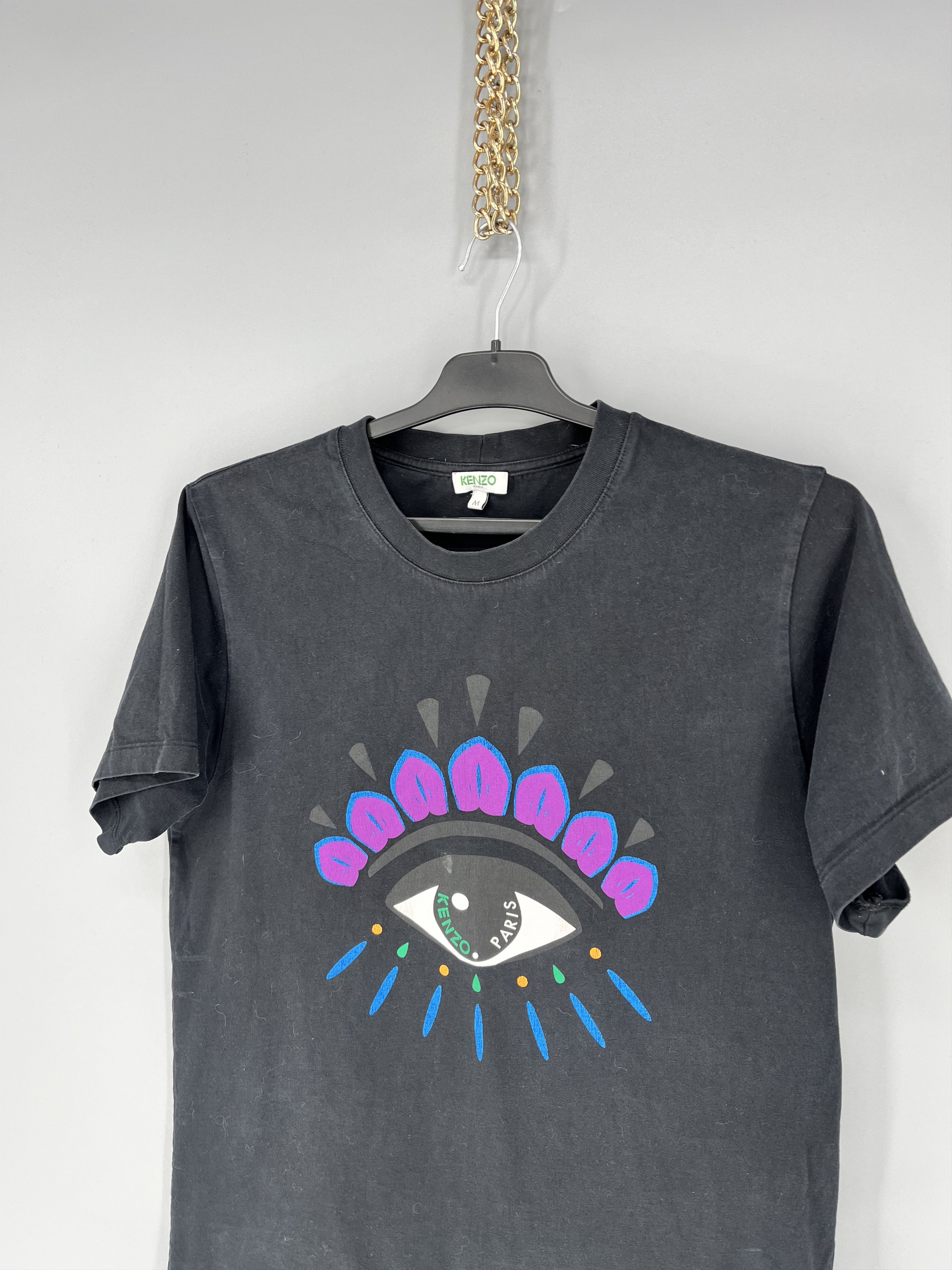 Kenzo Vintage Kenzo Black Cotton Eye Printed T-Shirt M Size US M / EU 48-50 / 2 - 6 Thumbnail