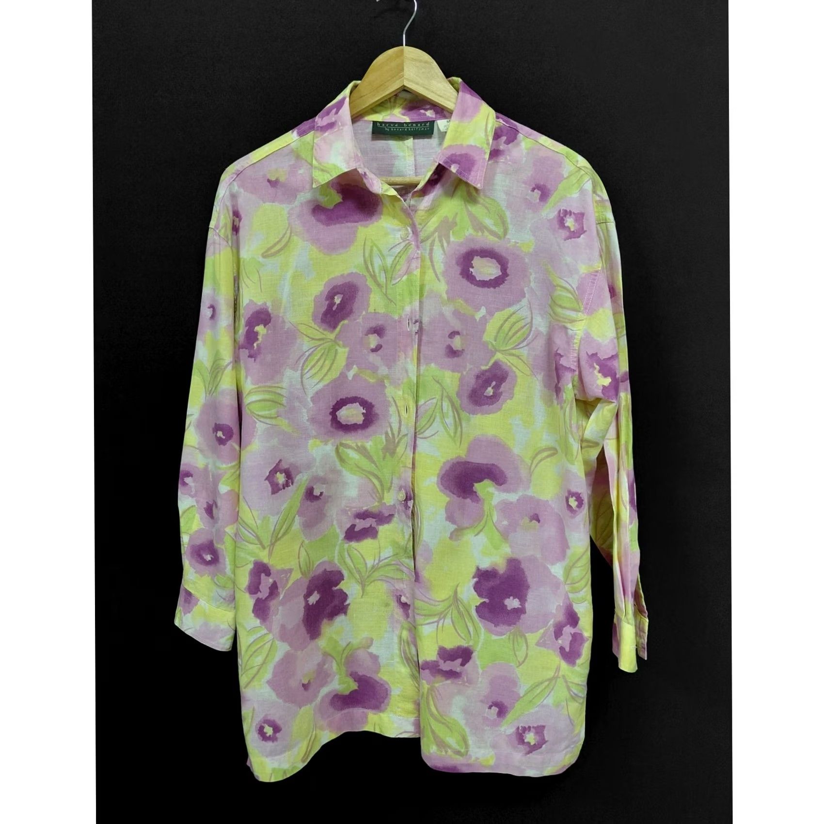 Vintage harvé benard by benard holtzman Linen Blend Floral Button Front Shirt Women’s Size M / US 6-8 / IT 42-44 - 2 Thumbnail