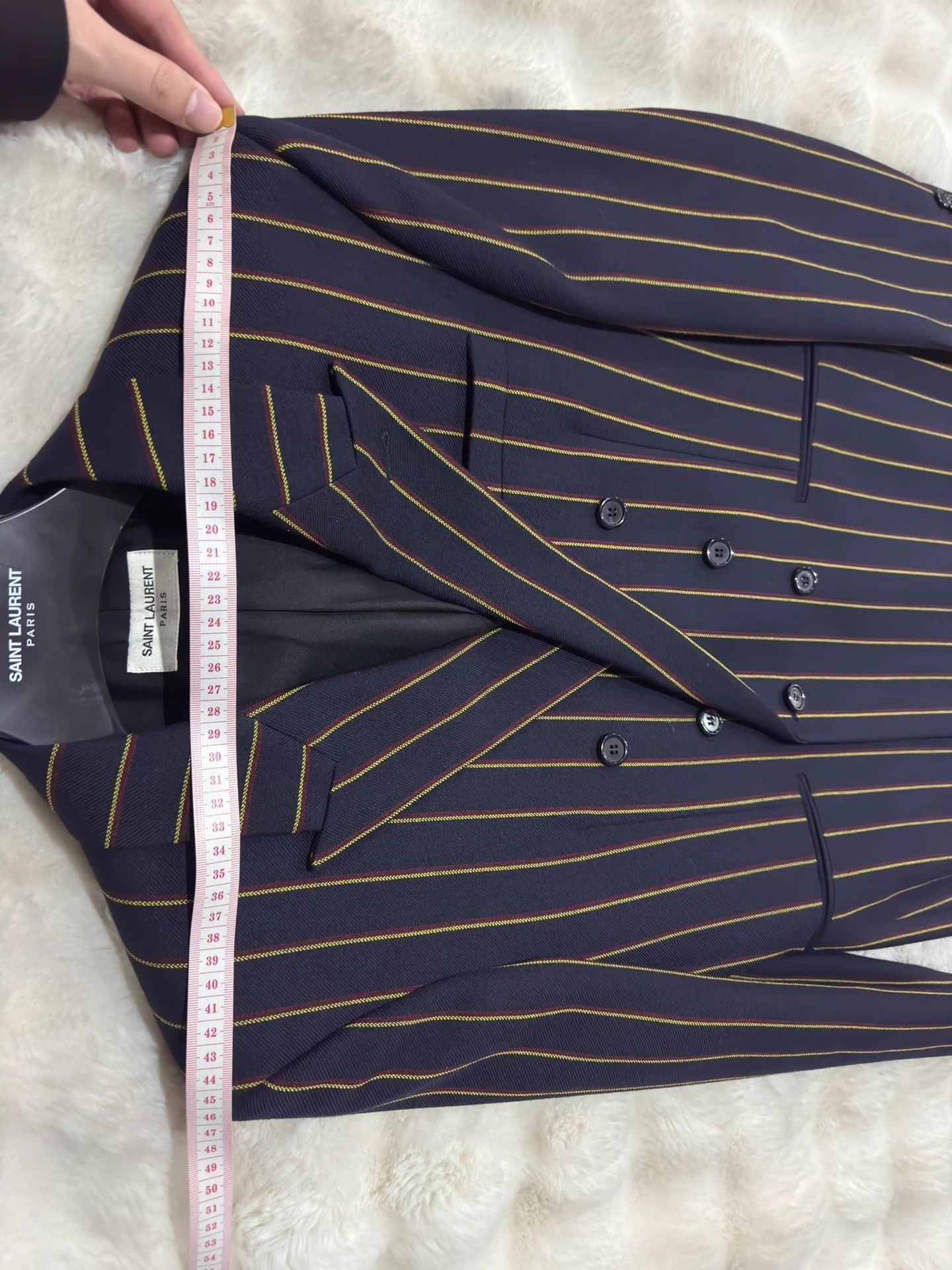 Saint Laurent Paris Saint Laurent YSL Striped Double-Breasted Suit 48 Size 48R - 7 Thumbnail