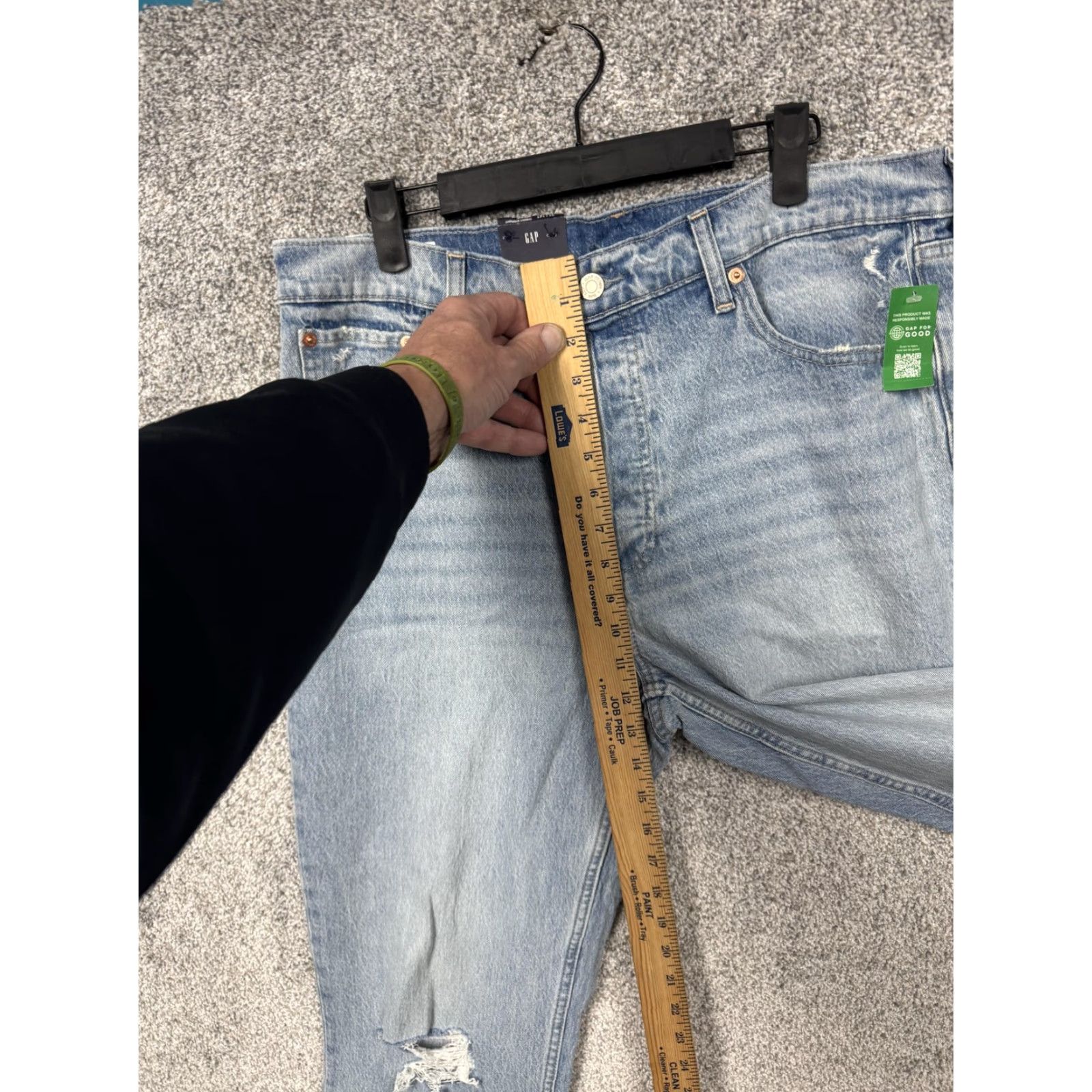 Gap VINTAGE Gap Cheeky Straight High Rise Jeans Womens 14 Tall Blue Distressed Light Wash Size 36" / US 14 / IT 50 - 5 Thumbnail