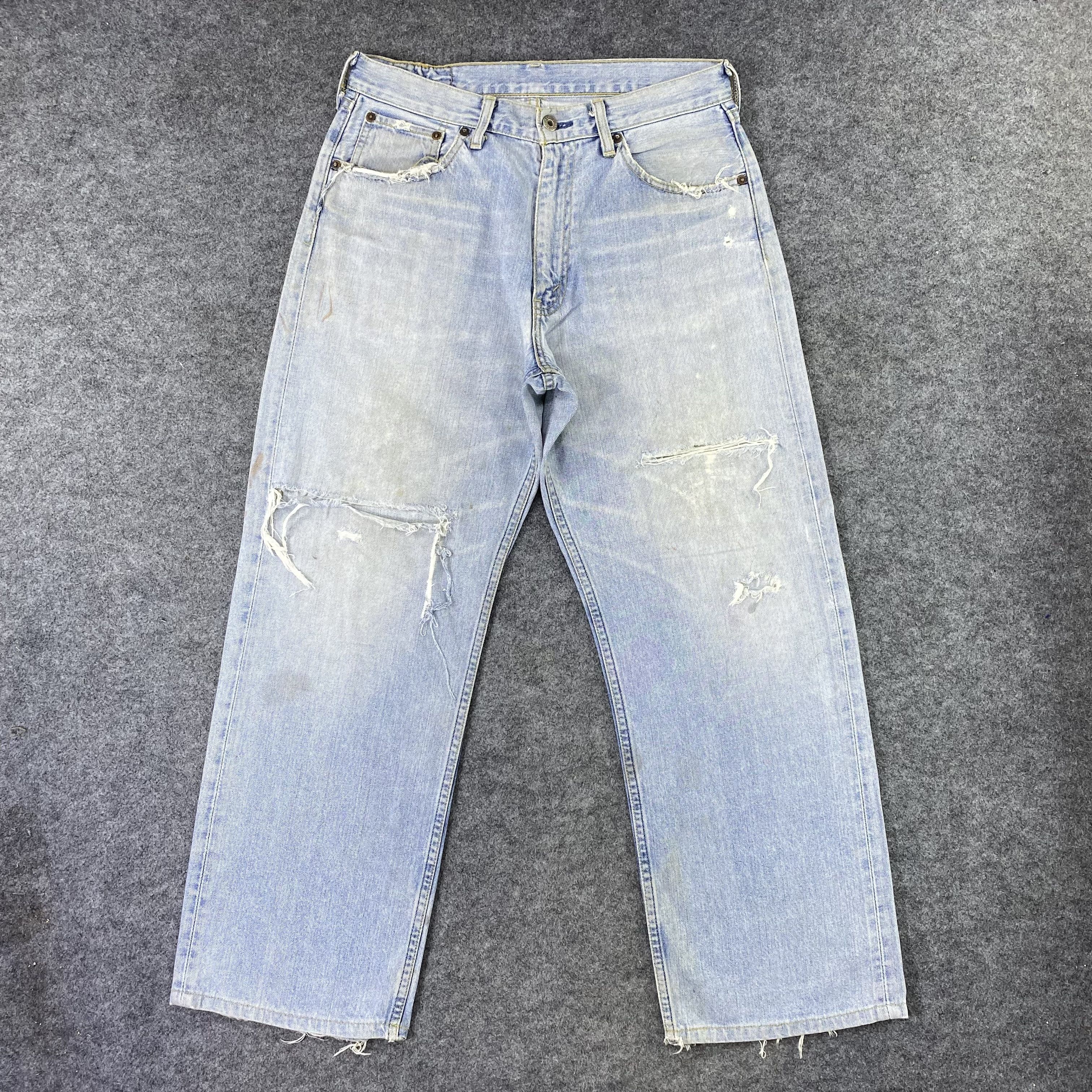 Jean × Levi's Vintage Levi's 504 Distress Blue Wash Jeans - J1150 Size US 32 / EU 48 - 1 Thumbnail