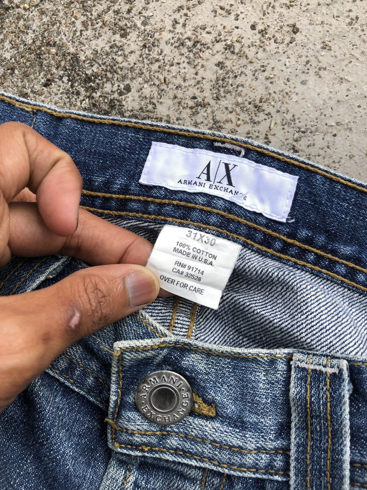 Armani Exchange FLARED BUTTON FLY WASHED BLUE DENIM Size US 31 - 4 Thumbnail