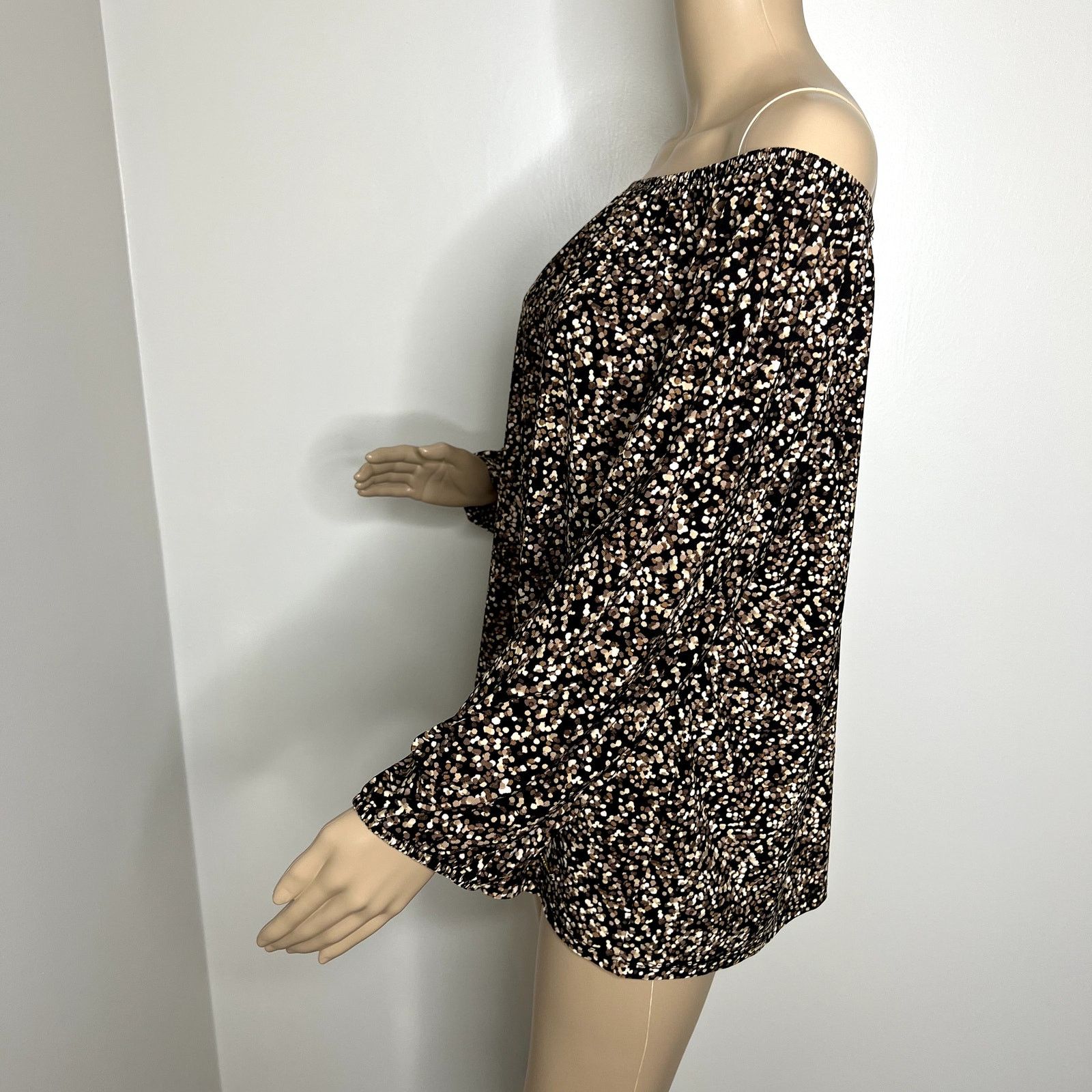 Anne Klein Anne Klein Polka Dot Off Shoulder Top Size XL / US 12-14 / IT 48-50 - 2 Thumbnail