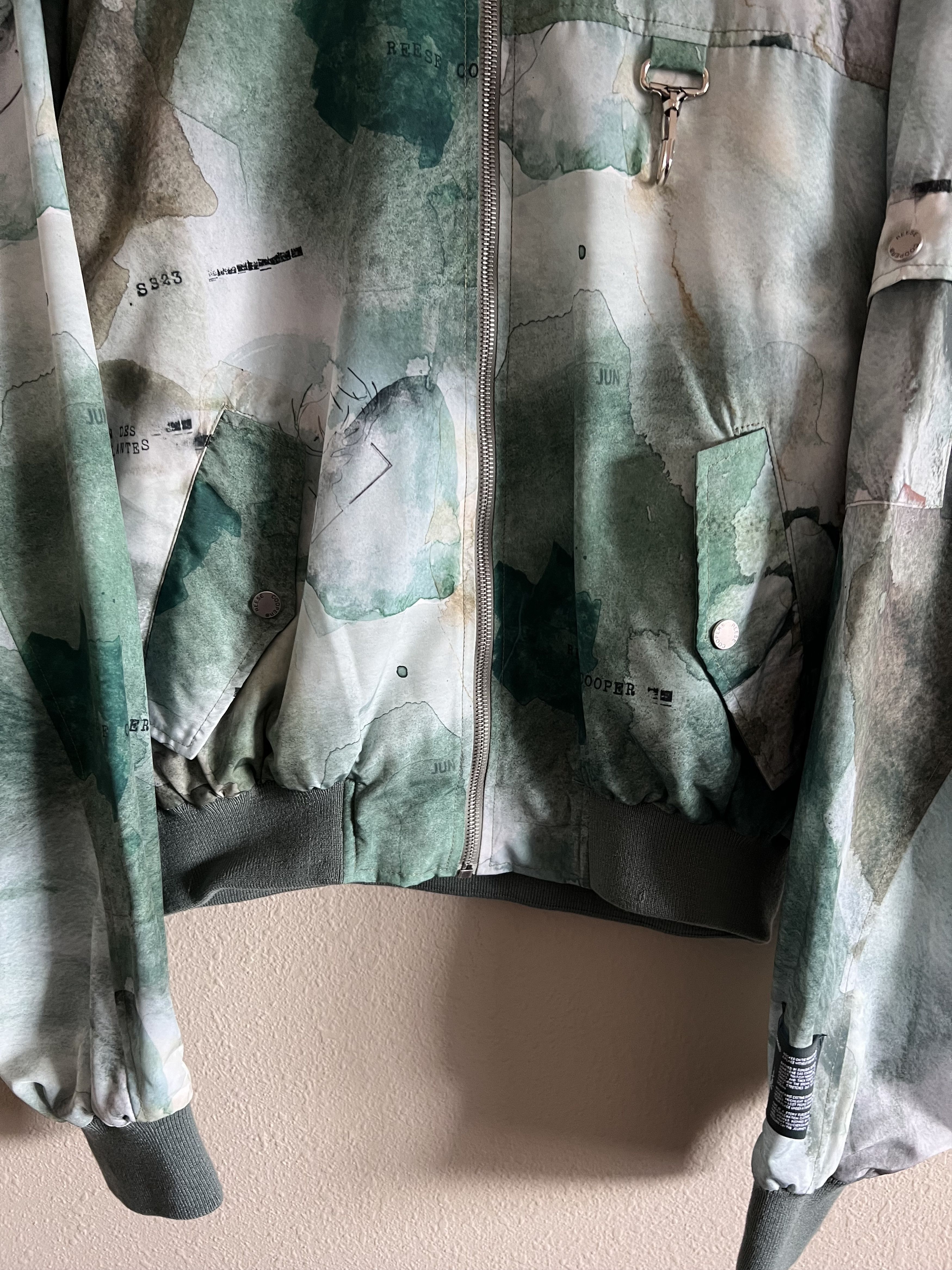 Reese Cooper Reese Cooper Watercolor Bomber Jacket in Green Size US L / EU 52-54 / 3 - 3 Thumbnail