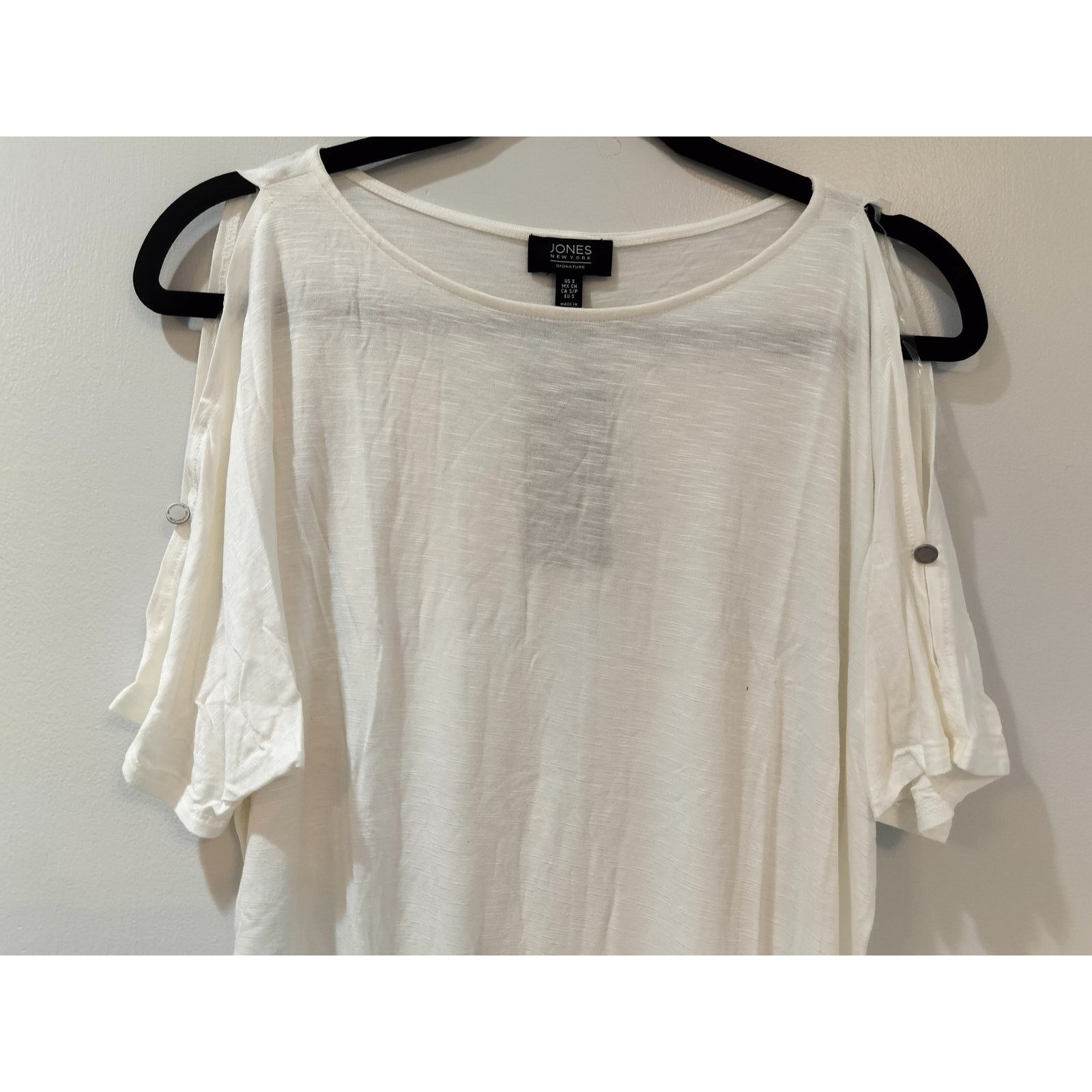 Jones New York Jones New York Signature Cold Shoulder Top Ivory S Size S / US 4 / IT 40 - 2 Thumbnail