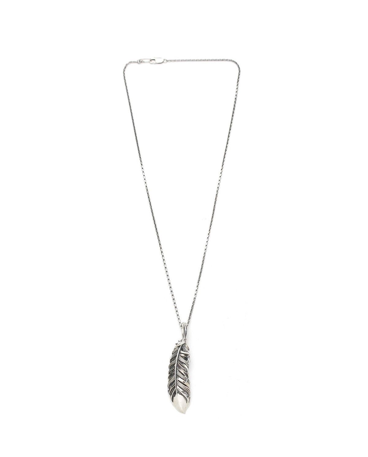 Vintage M’S COLLECTION SILVER FEATHER PENDANT L NECKLACE Size ONE SIZE - 2 Thumbnail