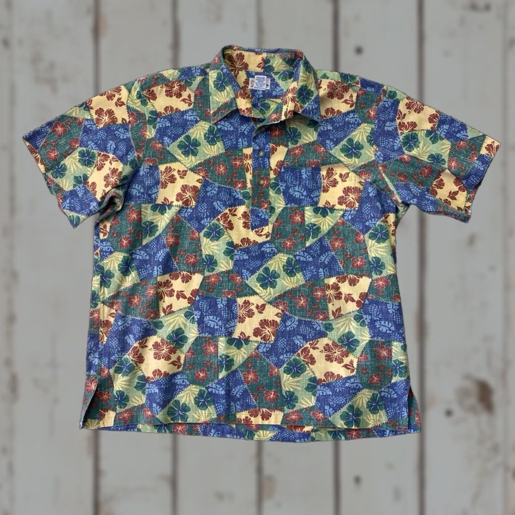 Reyn Spooner VINTAGE Reyn Spooner Floral Hawaiian Shirt Men 2XL Blue Short Sleeve 1/4 Button Size US XXL / EU 58 / 5 - 1 Thumbnail