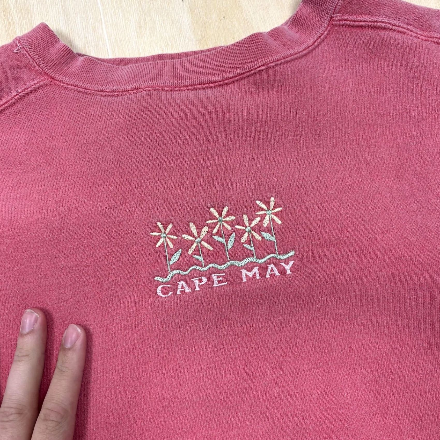 Pinko Authentic Pigment Sweatshirt Mens M Pink Beach Cape May Floral Graphic Print Crew Neck Pullover Embroidered Logo Fleece Size US M / EU 48-50 / 2 - 2 Thumbnail