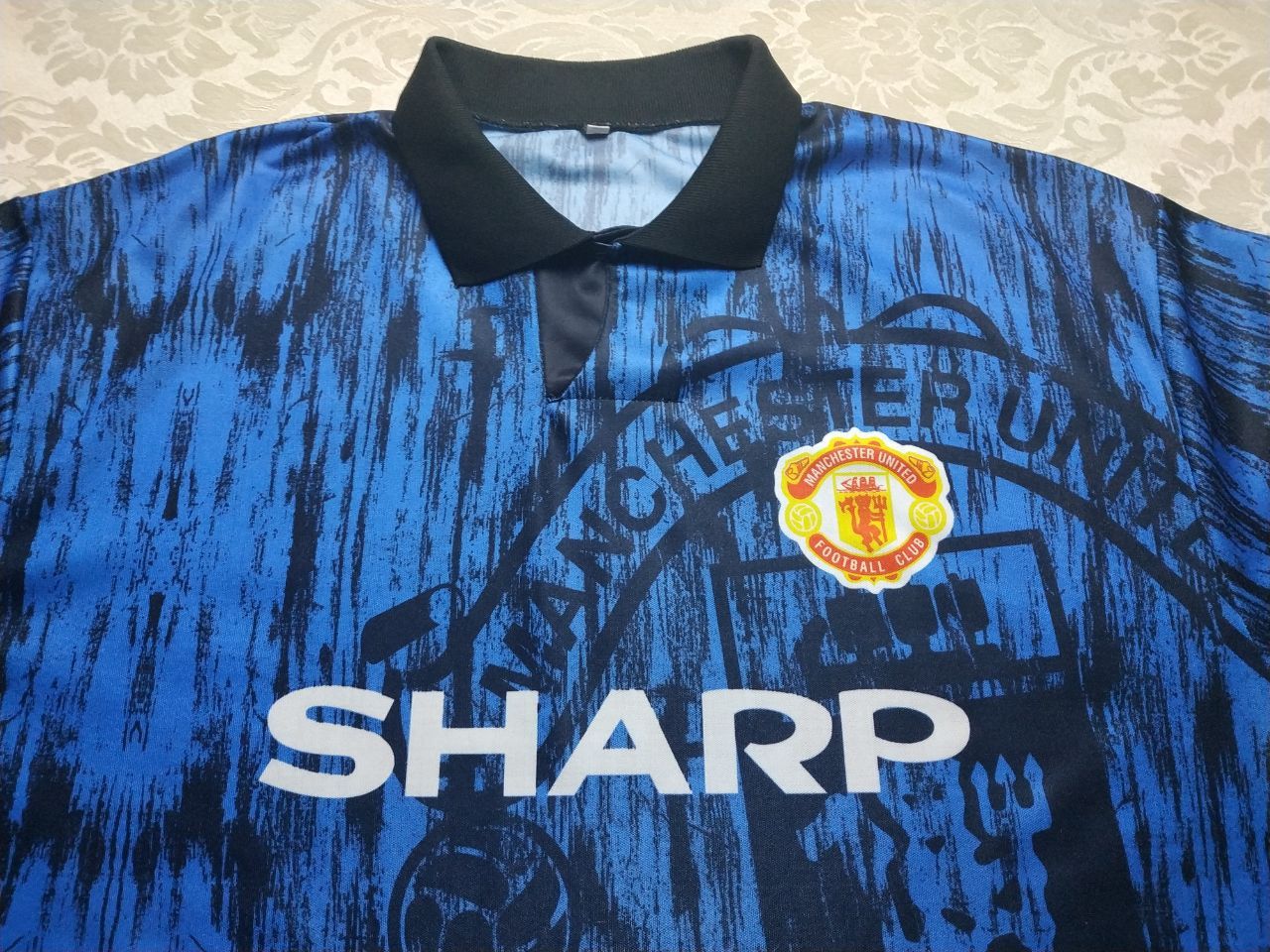 David Beckham MANCHESTER UNITED 1992/1993 away soccer jersey Size US XL / EU 56 / 4 - 2 Thumbnail