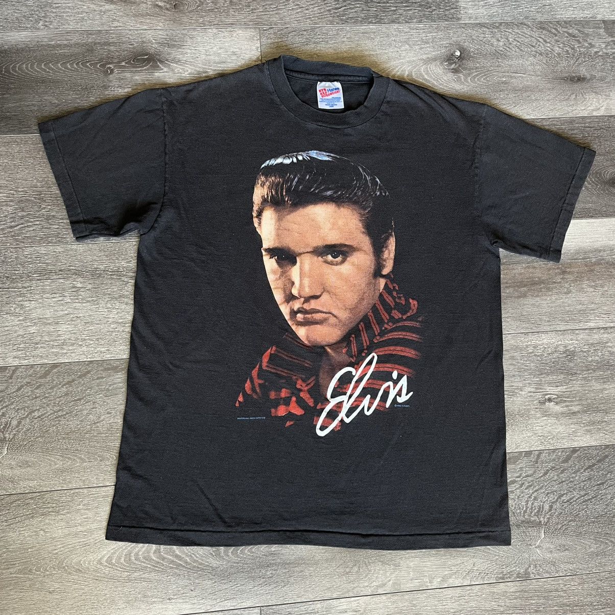 Band Tees × Vintage Vintage 1990s Elvis Presley Winterland Portrait Graphic Tee Size US L / EU 52-54 / 3 - 2 Thumbnail