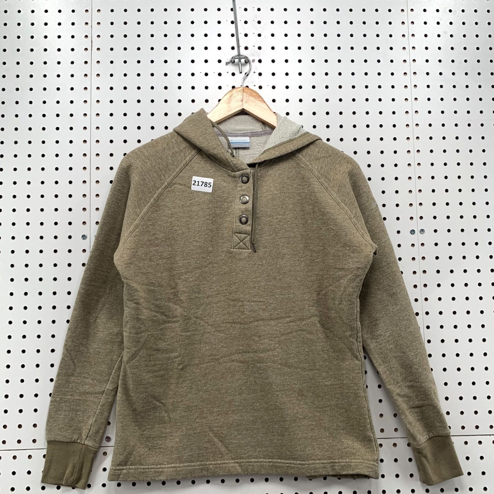 Vintage Columbia Henley Hooded Button Sweatshirt Brown Womens Small Pullover Size S / US 4 / IT 40 - 5 Thumbnail