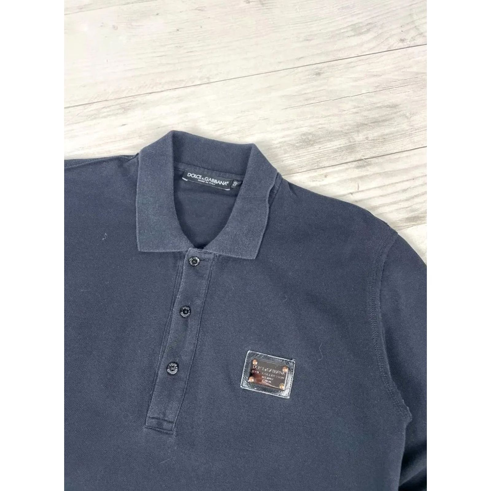 Dolce & Gabbana Dolce&Gabbana Polo Shirt XL Black Long Sleeve Men Casual Cotton Logo Vintage: No Size US XL / EU 56 / 4 - 2 Thumbnail