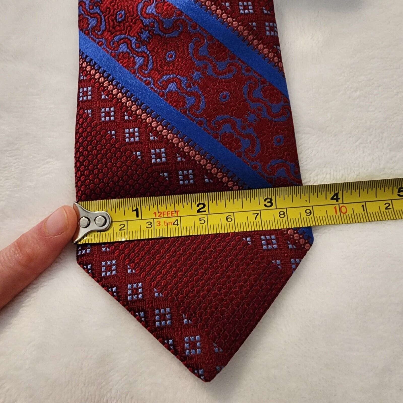 Robert Graham Robert Graham Silk Tie Necktie Royal Blue Stripe Geometric Size ONE SIZE - 4 Thumbnail