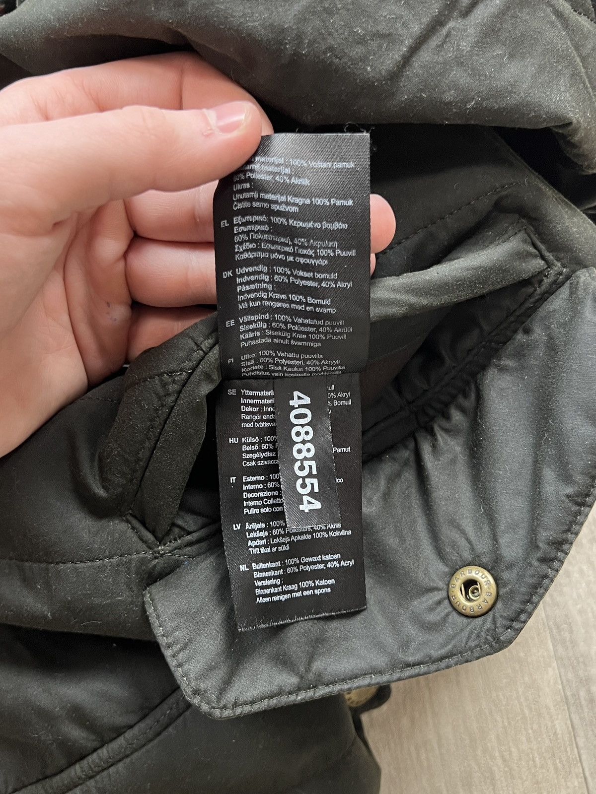 Barbour Barbour Edderton Quilted Waxed Jacket (Y0286) Size US L / EU 52-54 / 3 - 12 Thumbnail