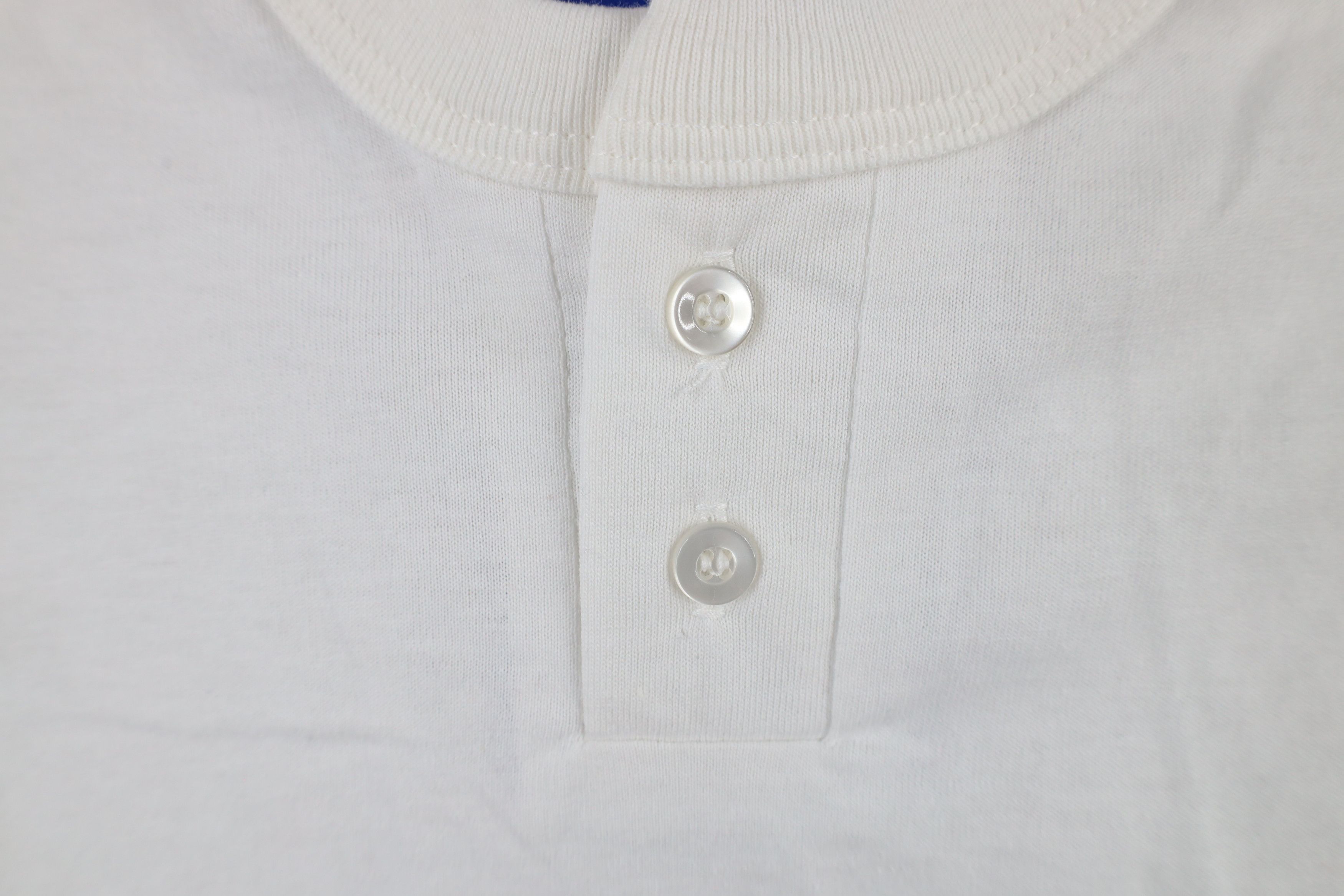 Vintage Deadstock Vintage 90s Streetwear Henley T-Shirt White USA Size US S / EU 44-46 / 1 - 5 Thumbnail