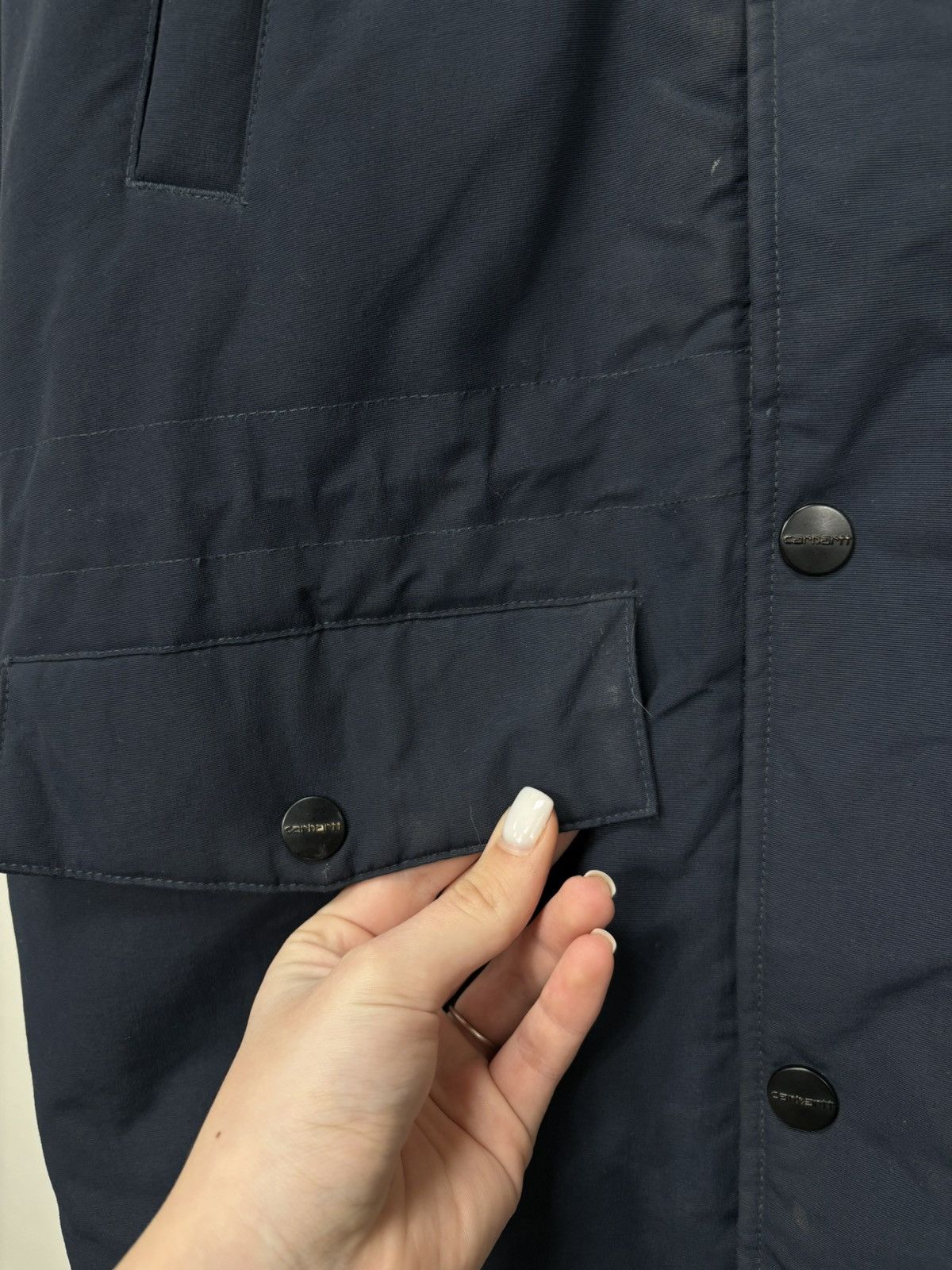 Carhartt Vintage Carhartt WIP Men’s Navy Fur Anchorage Parka Jacket Size US S / EU 44-46 / 1 - 13 Thumbnail