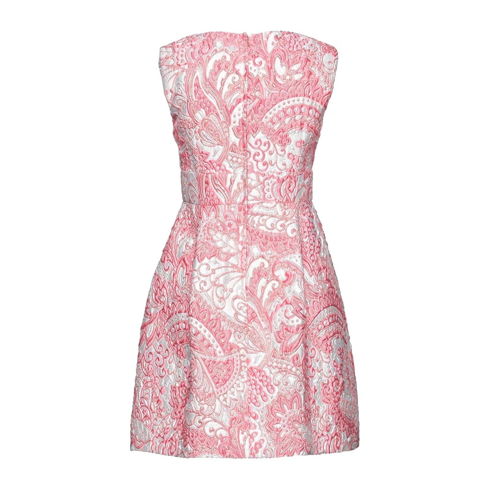 Dolce & Gabbana Dolce & Gabbana Pink Floral Jacquard Pleated Mini Dress 40 Size S / US 4 / IT 40 - 9 Thumbnail