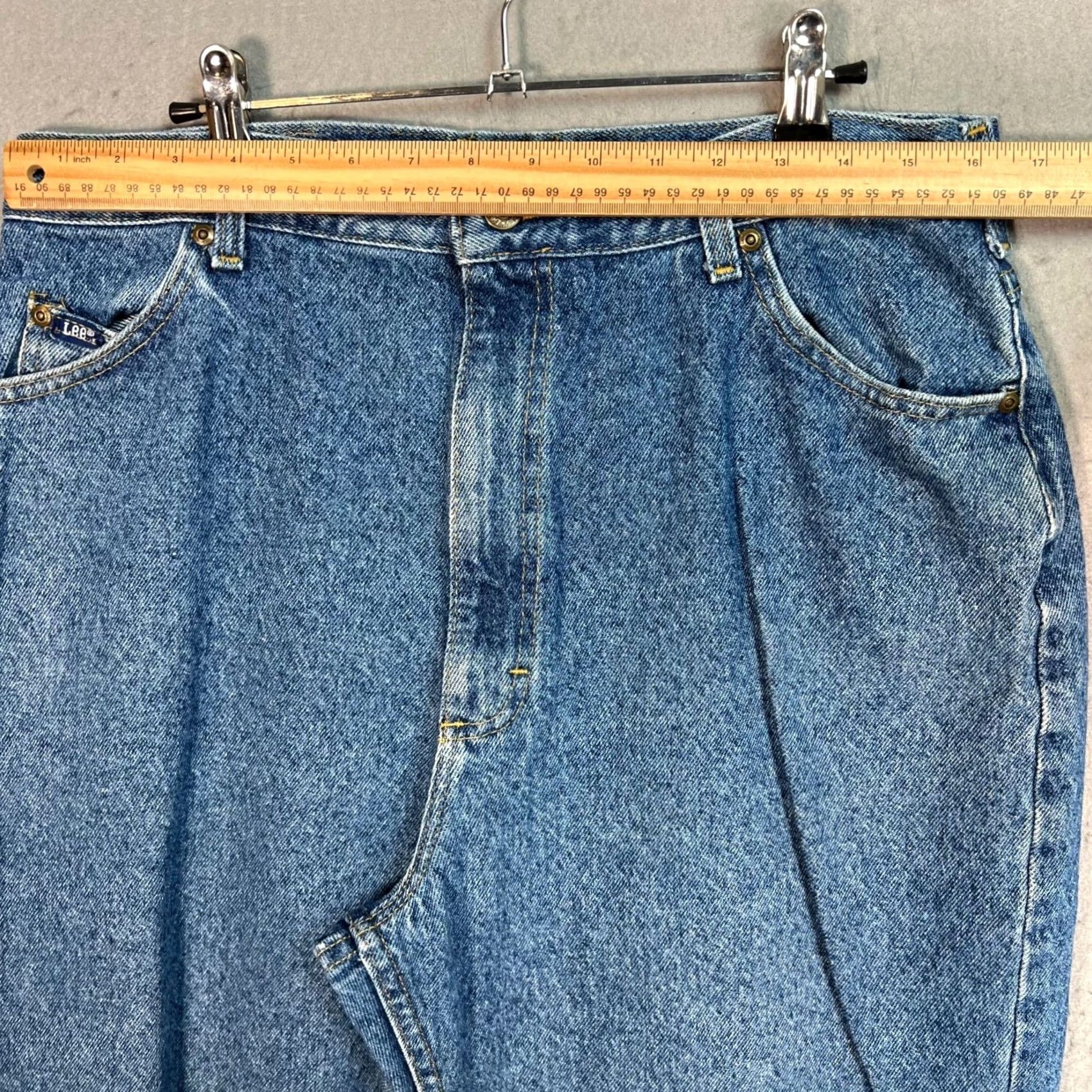 Lee VINTAGE Lee Womens 18 Long High-Waisted Tapered Jeans Blue Denim USA Jeans Womens Size 40" / US 18 - 6 Thumbnail