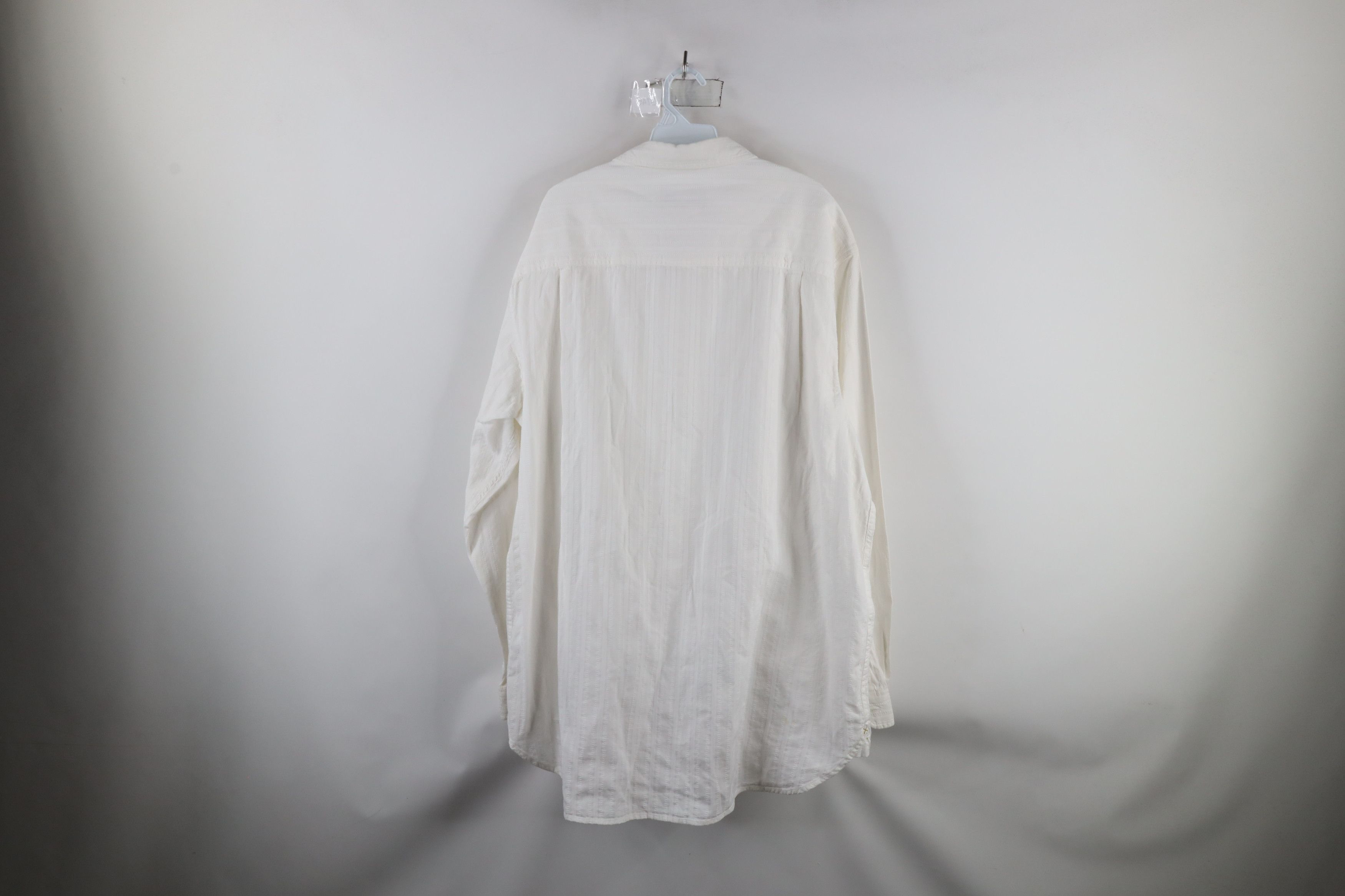 Vintage Vintage 90s Streetwear Collared Button Shirt White Cotton Size US XXL / EU 58 / 5 - 13 Thumbnail