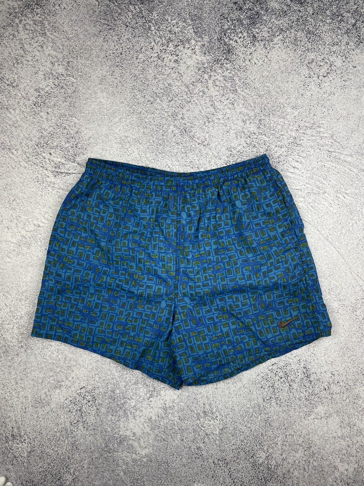 Nike × Vintage Vintage Nike Geometric Abstract Over Swim Print ACG 90s XL Size US 40 / EU 56 - 1 Thumbnail