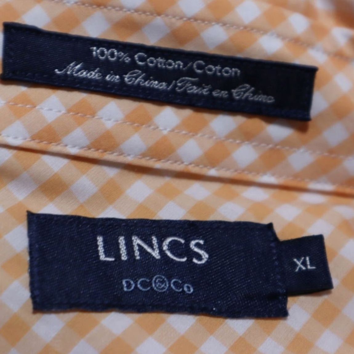 Vintage Lincs Shirt Orange XL Long Sleeve Button Down Cotton Check Men Size US XL / EU 56 / 4 - 5 Thumbnail