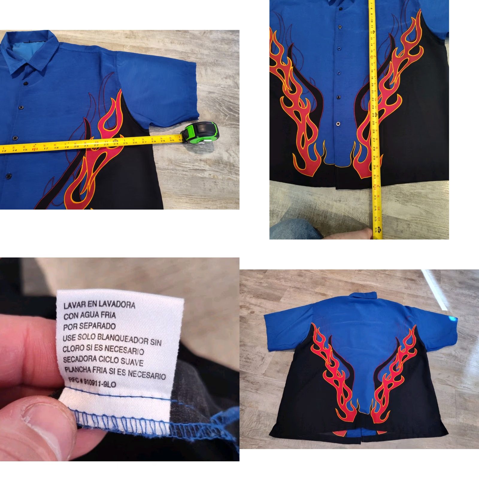 Vintage VINTAGE No Boundaries Shirt 2XL Blue Flames Graphic Print Button-Down Streetwear Men Shirts Mens 90s Retro Grunge Size US XXL / EU 58 / 5 - 8 Thumbnail