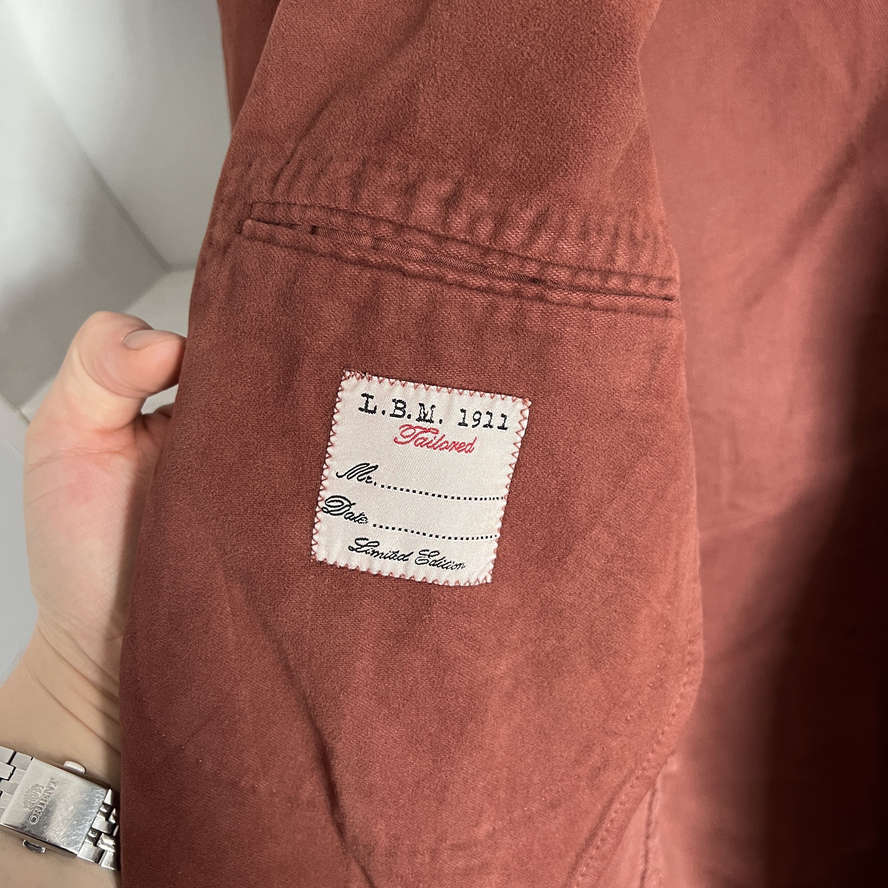Luigi Bianchi Men's L.B.M 1911 Cotton Casual Red Blazer Jacket Size 46R - 11 Thumbnail