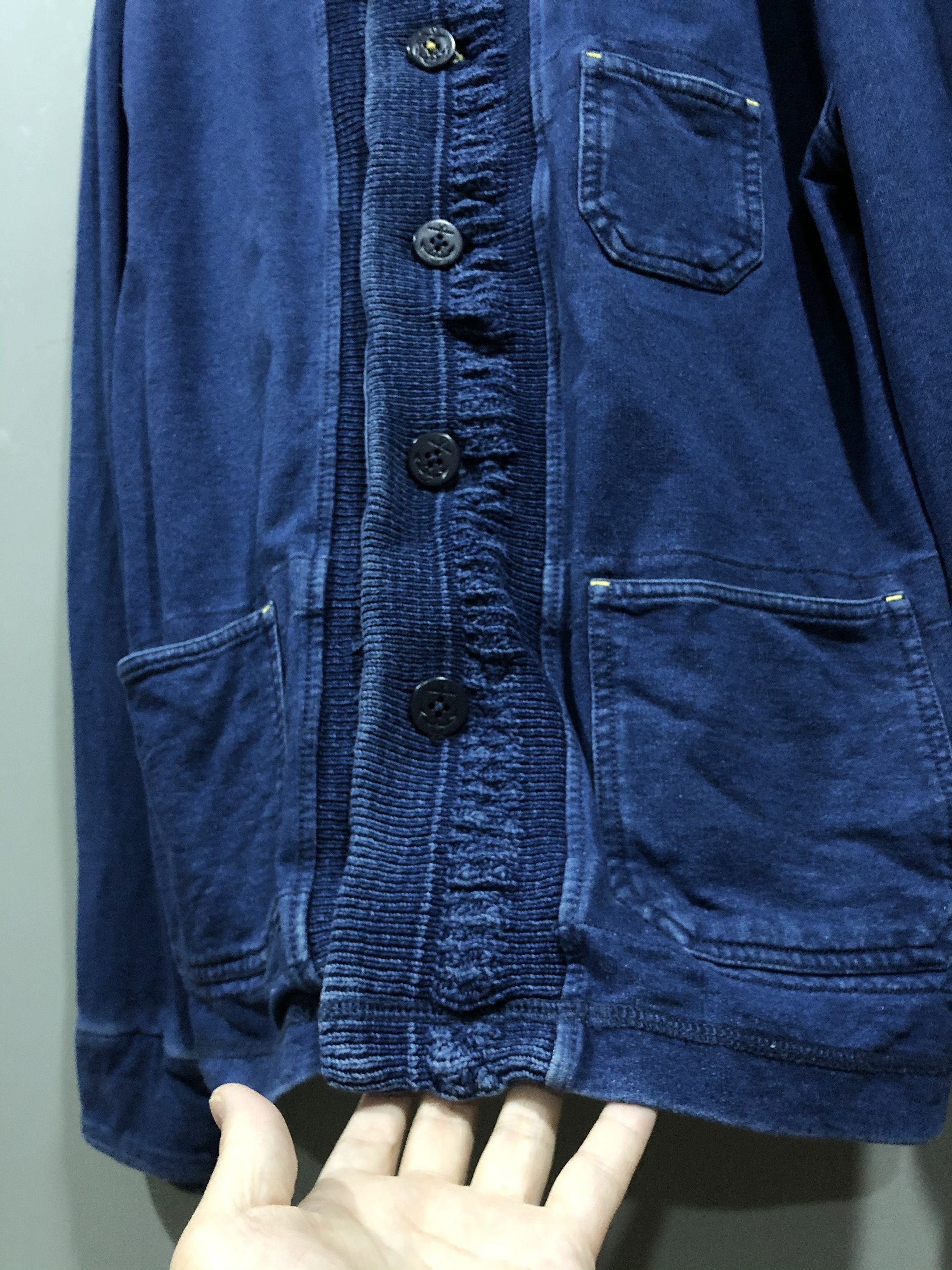 Kapital Ciaopanic Usn Shawl Collar Indigo Cardigan Jacket Size US XL / EU 56 / 4 - 3 Thumbnail