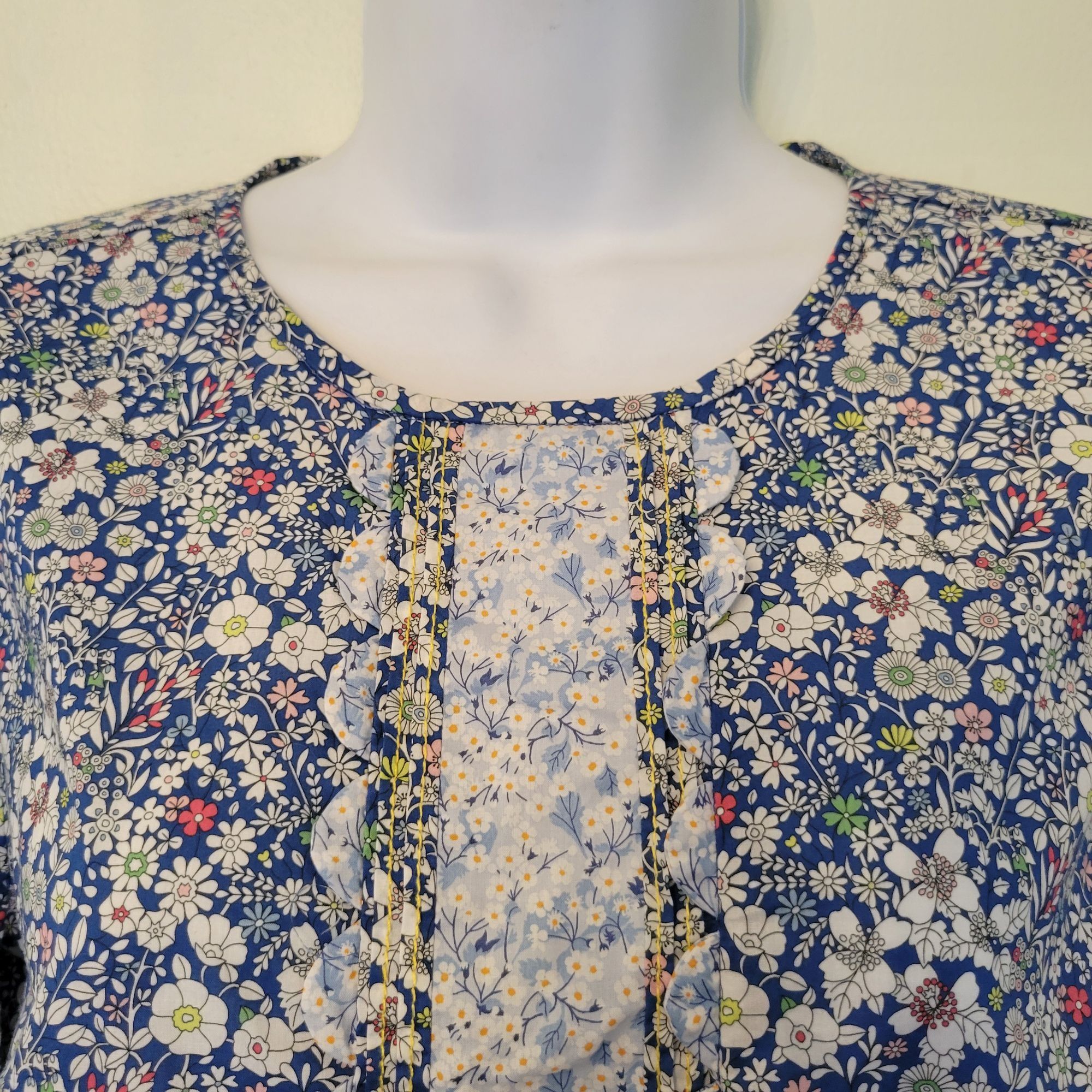 J.Crew J Crew Liberty Fabric Floral Blouse XS Long Sleeve Shirt Blu Size XS / US 0-2 / IT 36-38 - 6 Thumbnail
