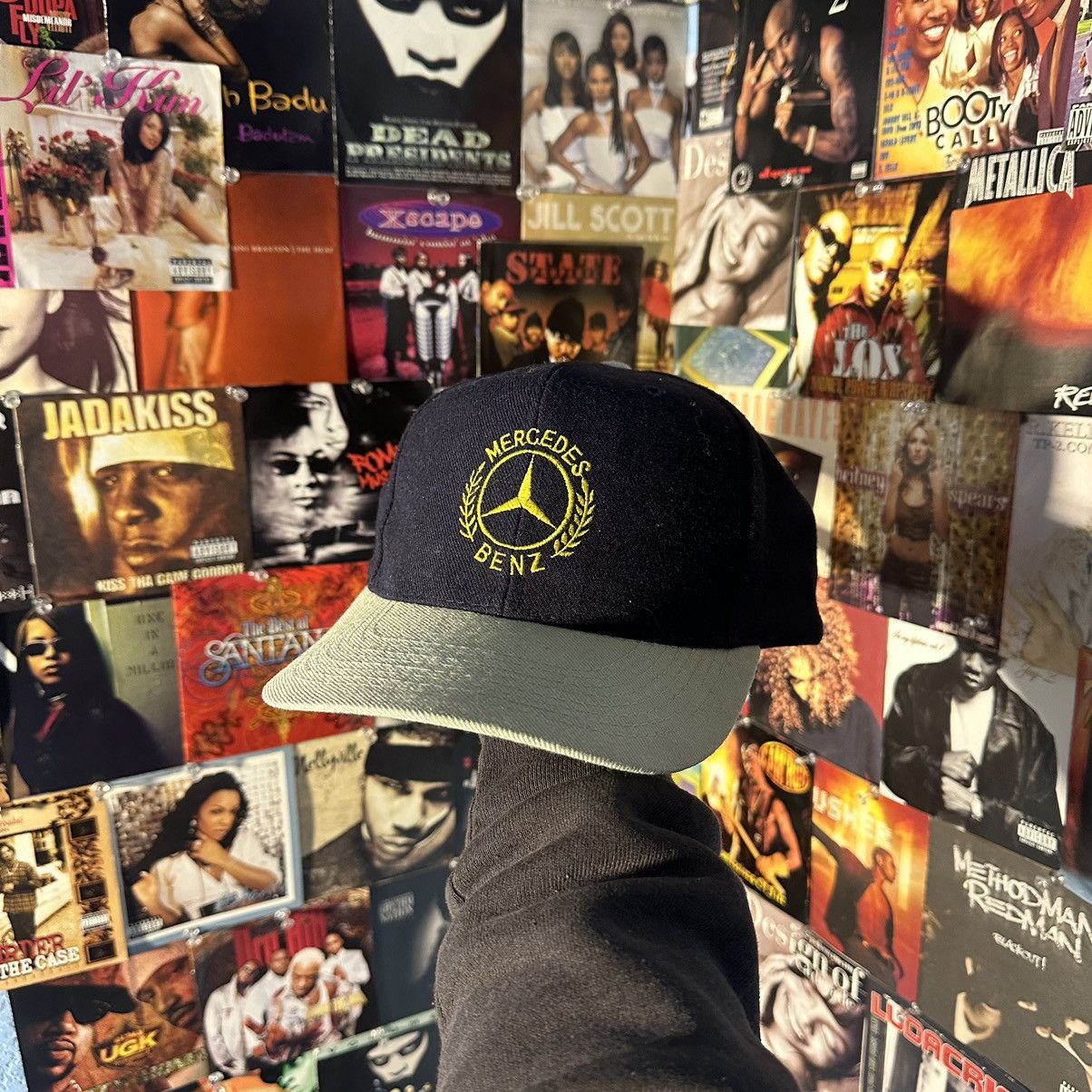 Mercedes-Benz × Vintage Crazy Rare Two Tone 90s Mercedes Bens SnapBack Hat Size ONE SIZE - 1 Thumbnail