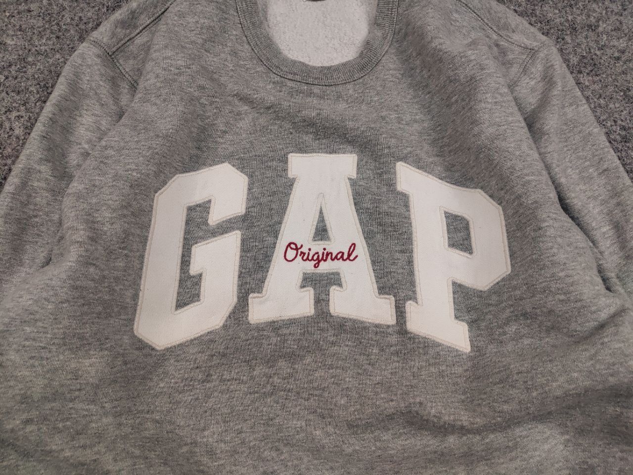 Gap Gap gray embroidered logo Crew Chek Sweatshirt Vintage Style Size US L / EU 52-54 / 3 - 10 Thumbnail