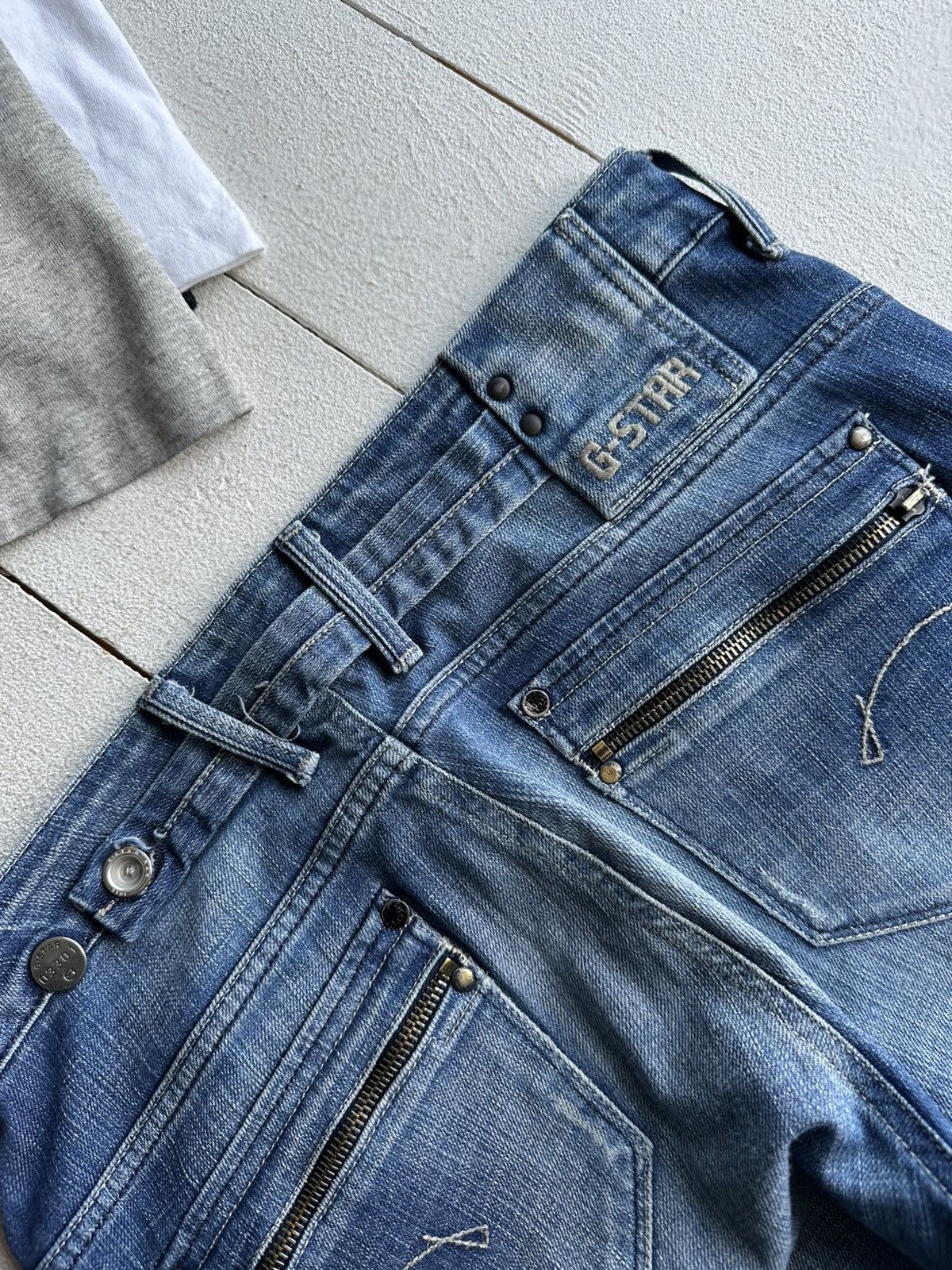 G-Star 🚨VNTG G STAR RAW BLUE FADED RARE AVANT GARDE JEANS Y2K Size 30" / US 8 / IT 44 - 9 Thumbnail