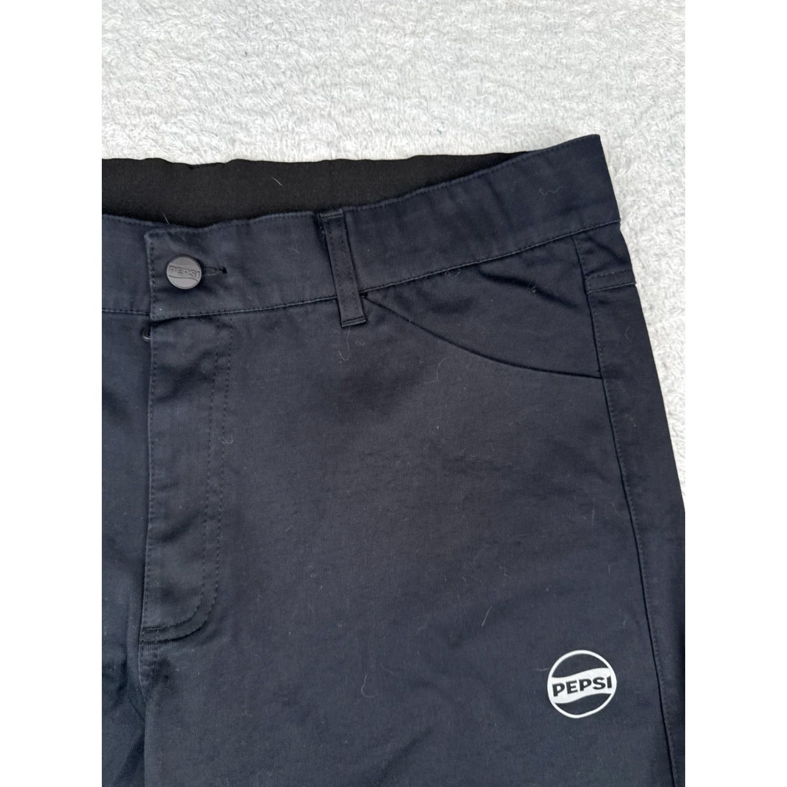 Vintage Pepsi Shorts Adult 38 Black Blue Pockets Work Uniform PM-SHORT Cotton Blend 10" Mens Size US 38 / EU 54 - 5 Thumbnail