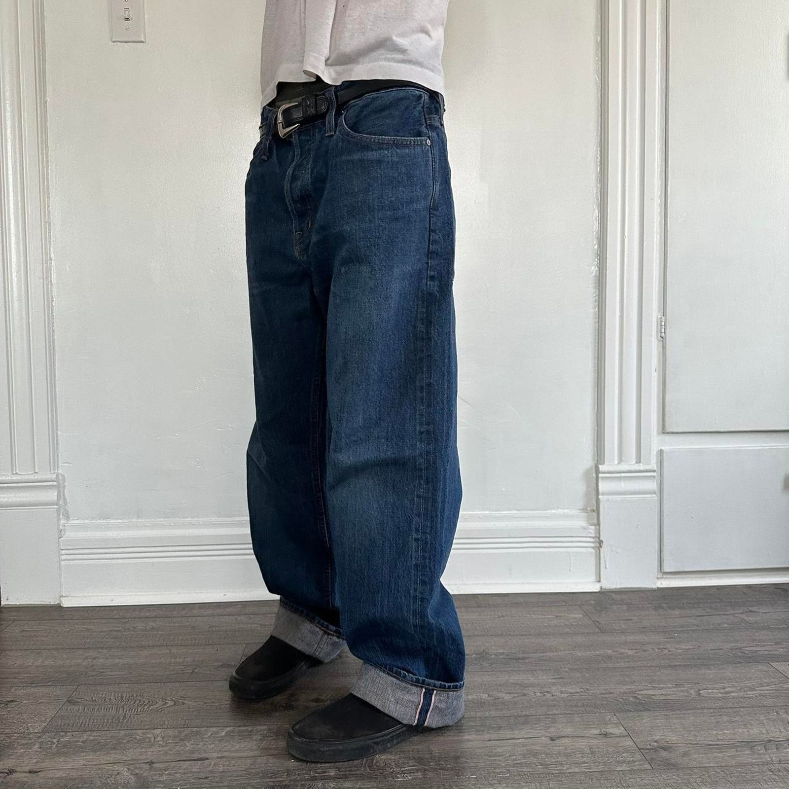 J.Crew × Vintage Dark Blue Indigo PointSur Straight Baggy Selvedge Denim Jean Size US 30 / EU 46 - 1 Thumbnail