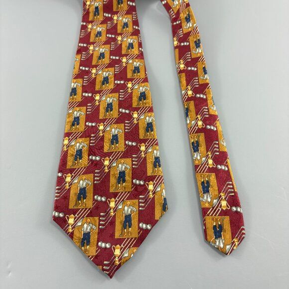 Robert Talbott Robert Talbott Nordstrom Red Golf Men's Tie 4 1/4" x 62" Size ONE SIZE - 3 Thumbnail
