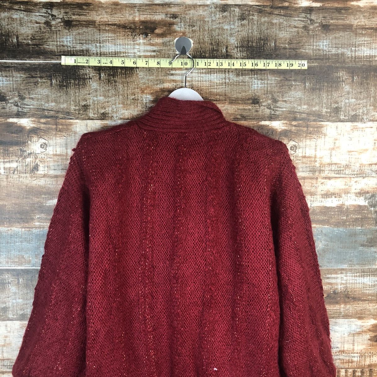 Homespun Knitwear Art Galde Red vintage Cardigan mohair Knitwear #A2265 Size XL / US 12-14 / IT 48-50 - 13 Thumbnail