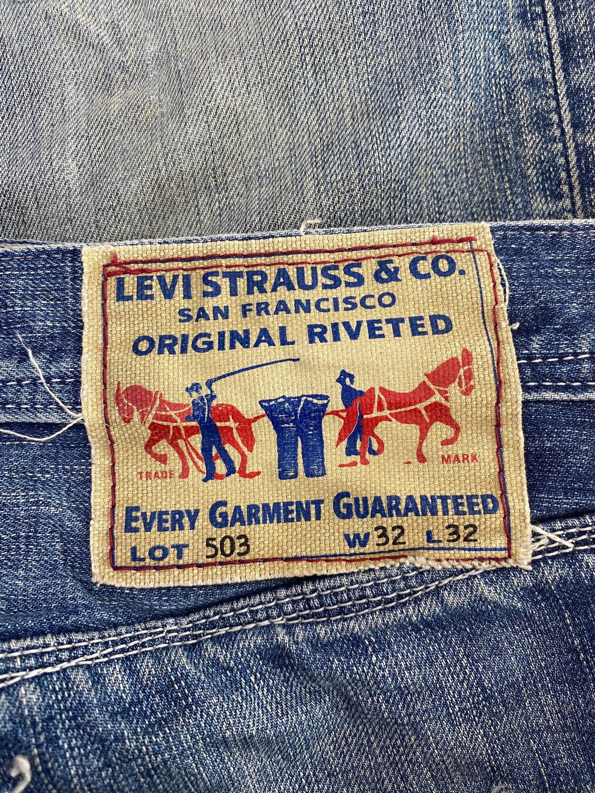Levi's Vintage Levi’s 503 Whiskers Ripped Style Loose Jeans Size US 34 / EU 50 - 10 Thumbnail