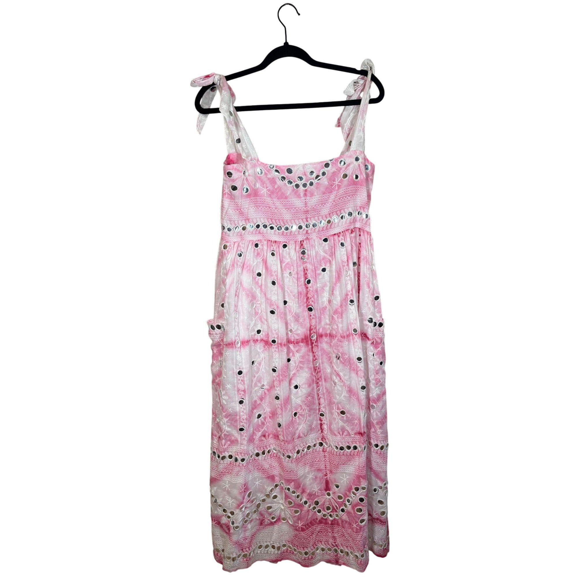 Other Juliet Dunn Women's Tie-Dye Maxi Dress Pink 1 Boho Chic Fest Size S / US 4 / IT 40 - 7 Thumbnail