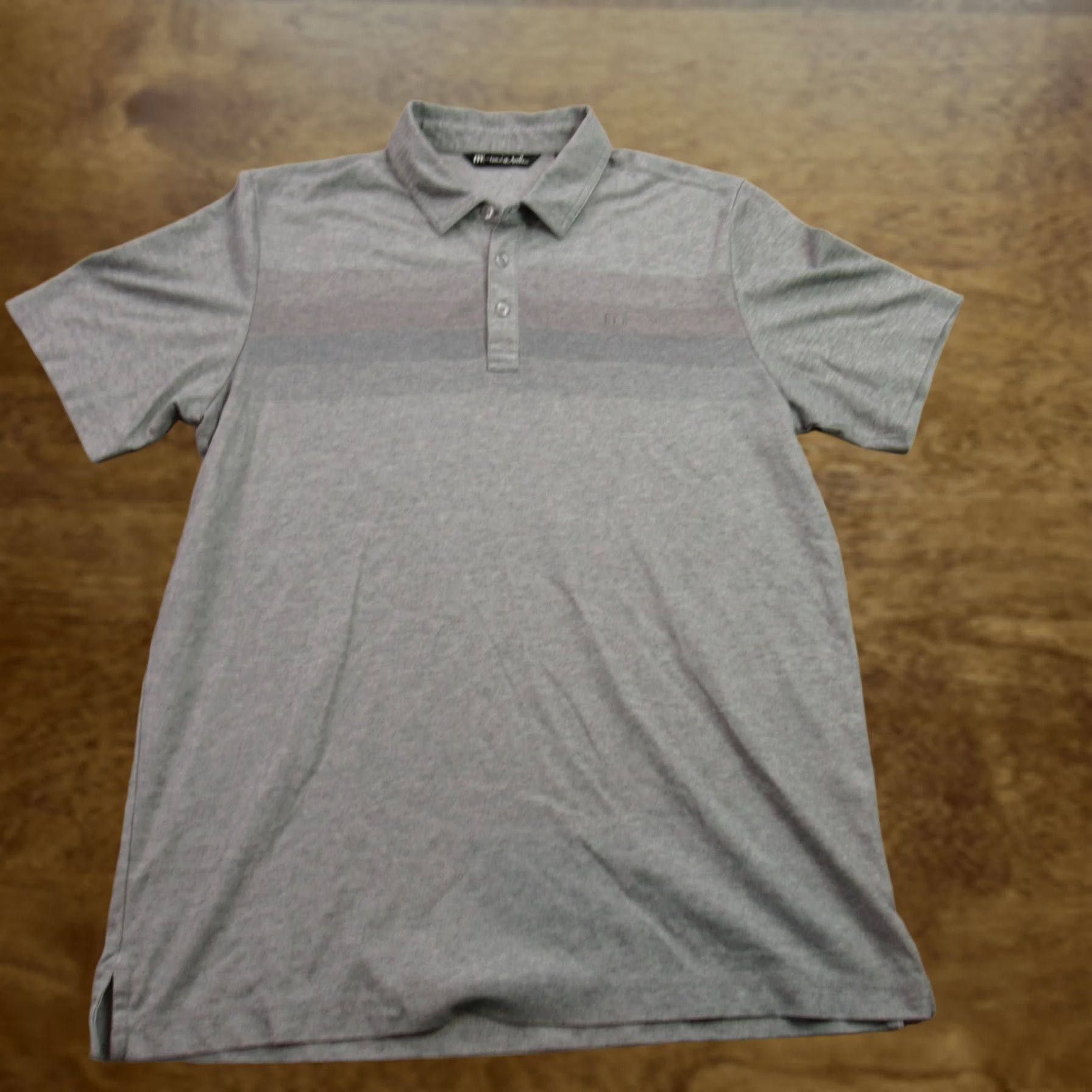 TravisMathew Travis Mathew Polo Golf Shirt Striped Gray Short Sleeve Lightweight | Mens L Shirt Size US L / EU 52-54 / 3 - 1 Thumbnail