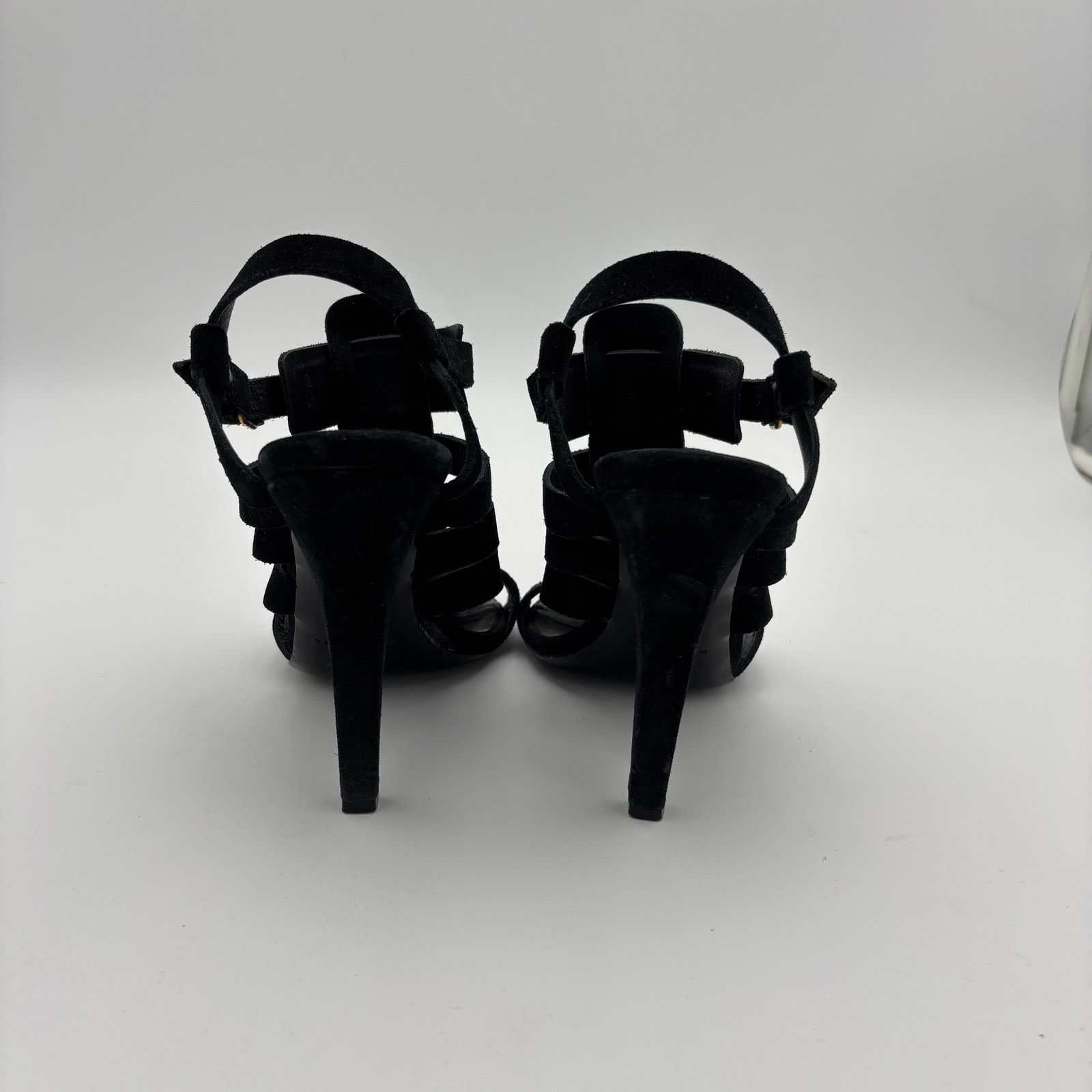Balenciaga Balenciaga Paris Black Suede Shagreen Strappy Heels EU 40 Size US 10 / IT 40 - 4 Thumbnail