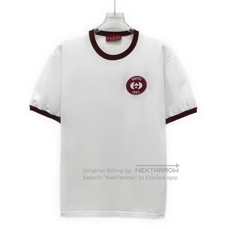 Gucci Gucci White badge embroidered cotton round-neck short-slee Size XS / US 0-2 / IT 36-38 - 1 Thumbnail