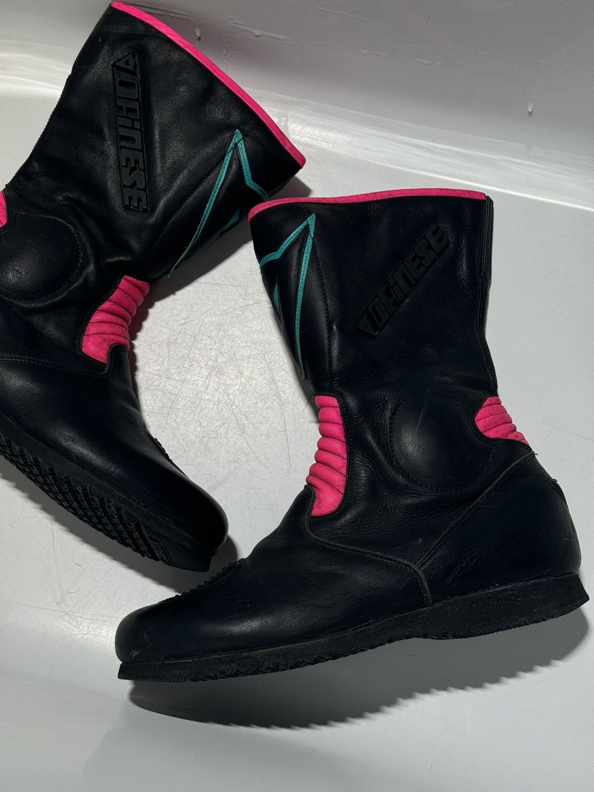 Dainese 90’s Dainese Vintage Black / Pink Motorcycle Boots leather Size US 10.5 / EU 43-44 - 7 Thumbnail